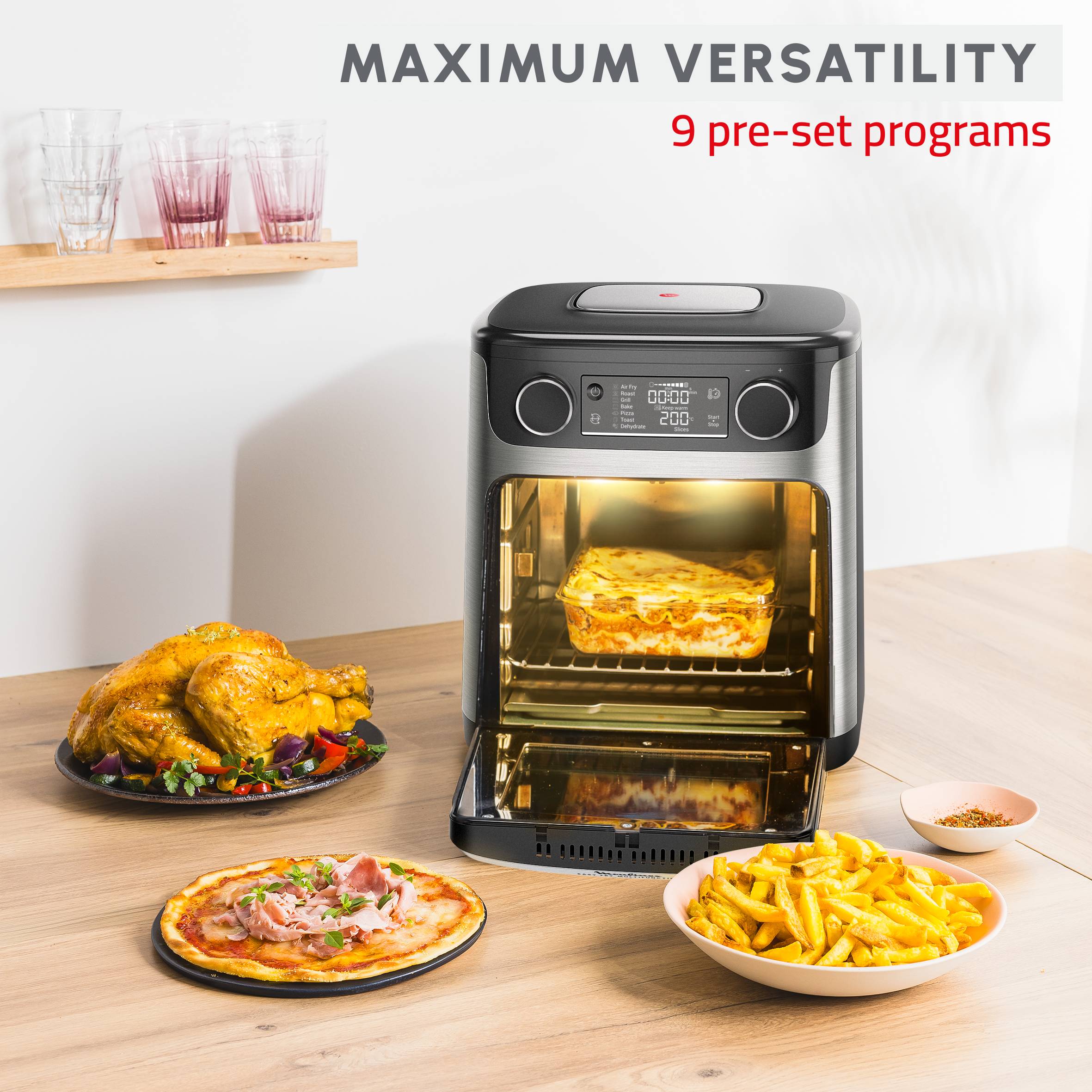 Easy Fry Multifunction AL556DF0 Air fryer 9-in-1 - 9 programma's - 15 L