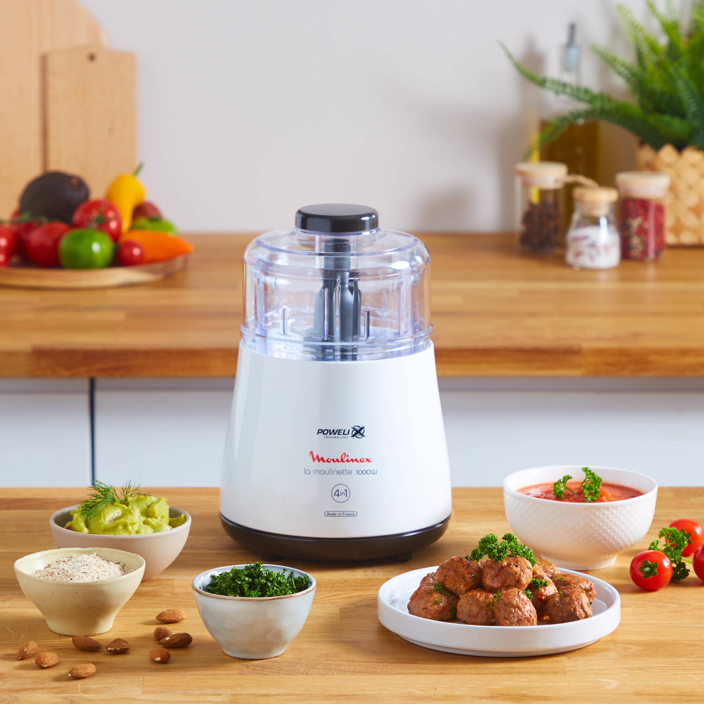 Moulinette Powelix DPA110 Hachoir - 1.000W - 4 fonctions