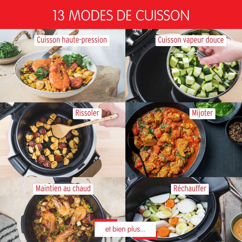 Cookeo Touch Wifi CE912411 Multicuiseur intelligent haute pression - 13 programmes - Recettes illimitées - Connecté
