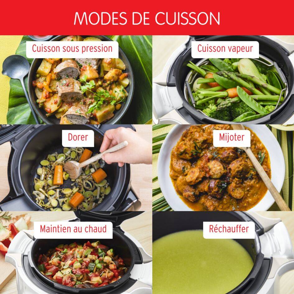 Cookeo+ CE851910 Multicuiseur intelligent haute pression - 6 programmes - 150 recettes