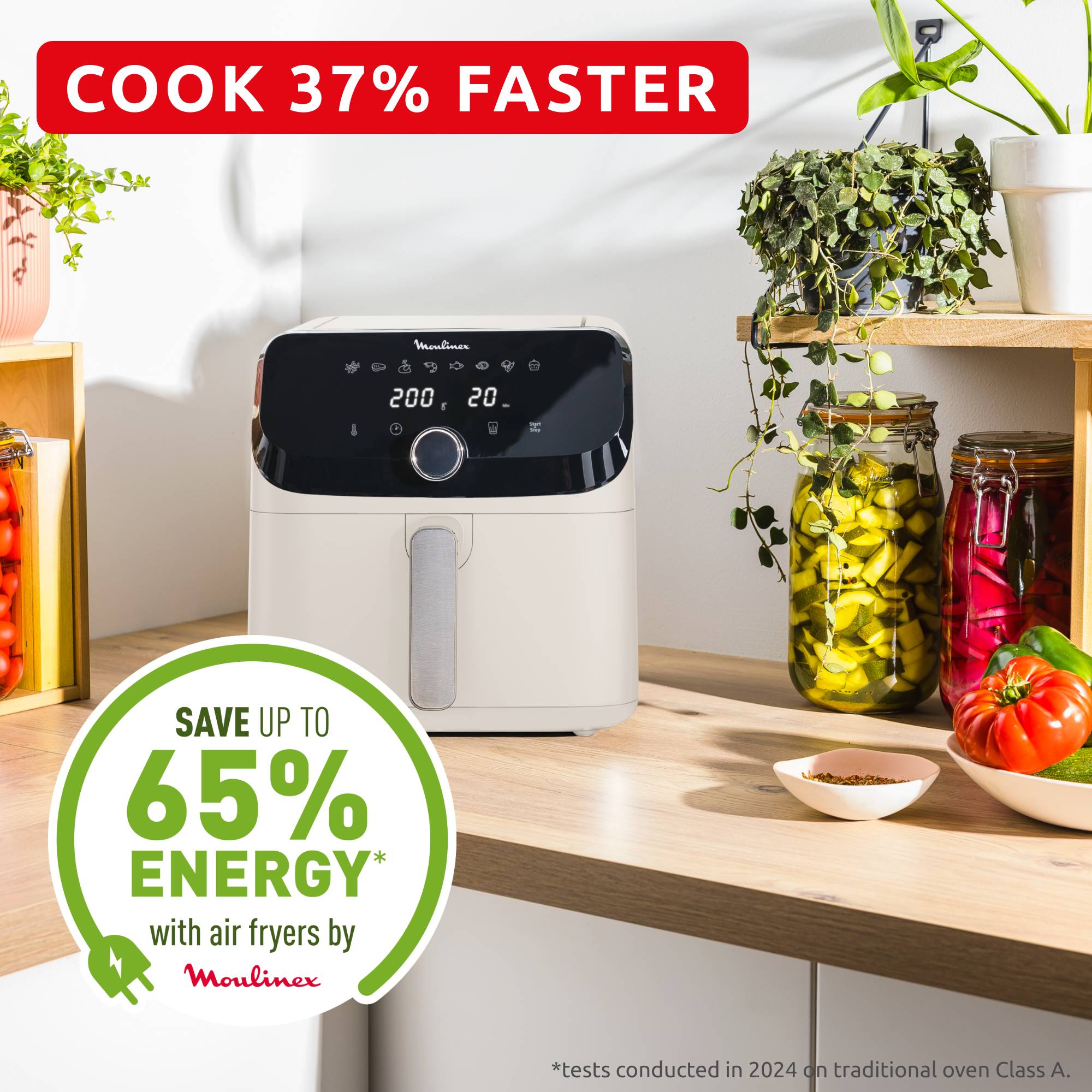 Easy Fry Mega Collection Spéciale Ivoire, air fryer, très grande capacité 7.5 L, 1 tiroir, 8 programmes