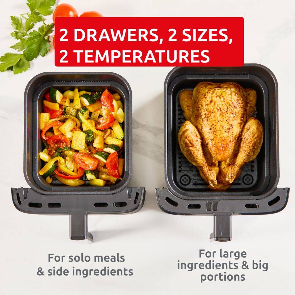 Dual Easy Fry Crispy Stack EZ7528F0 Air fryer Vertical - 8 programmes - 6L + 4L