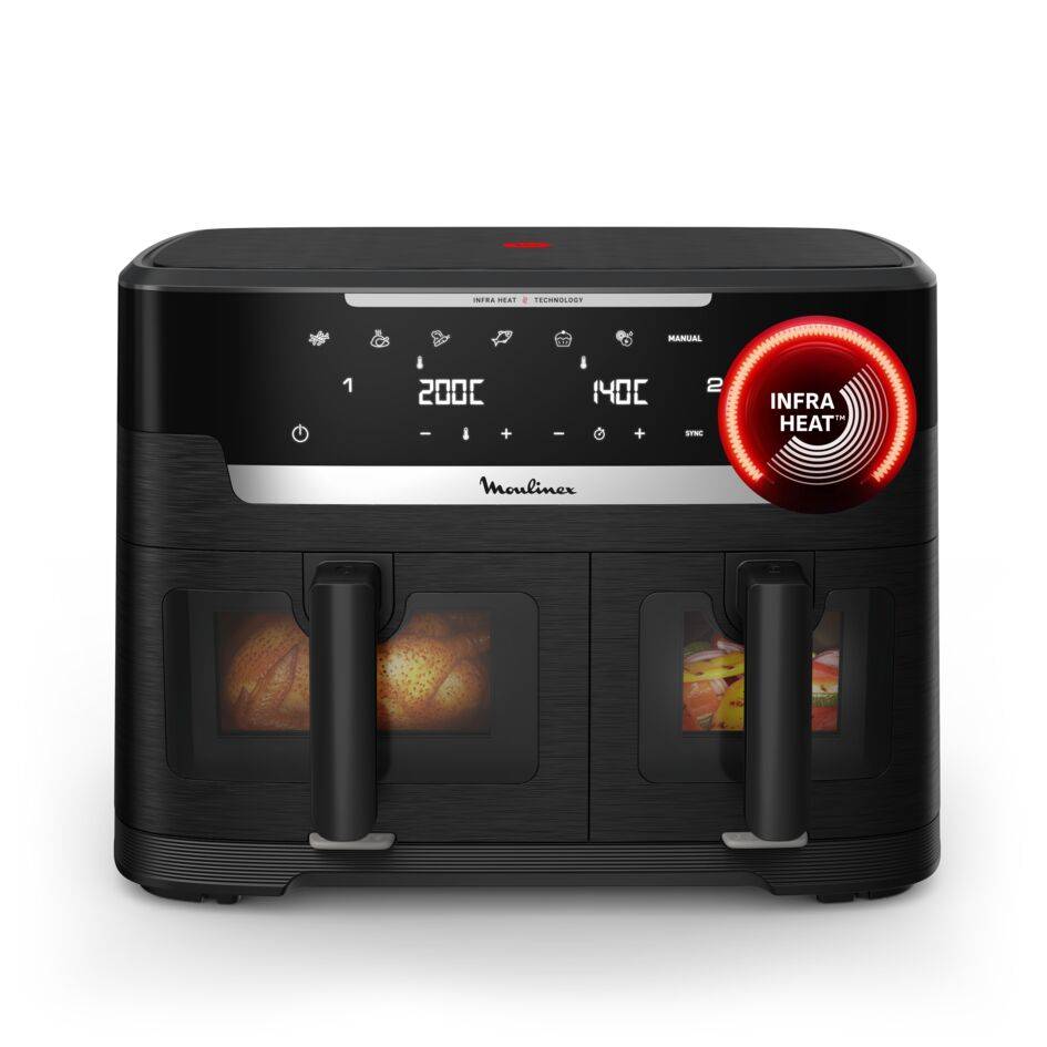 Ever Fry XXL Dual, Double air fryer, Cuisson synchronisée, Capacité de 11&nbsp;L