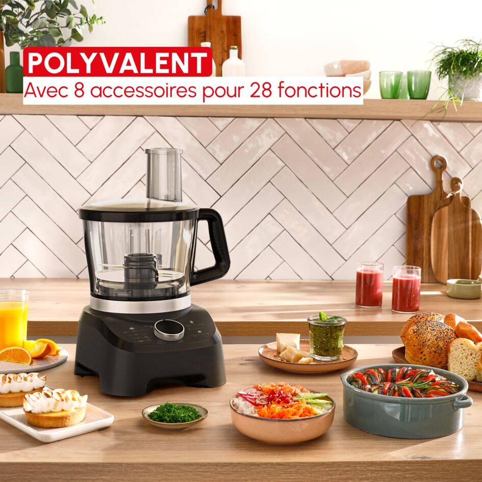 DoubleForce FP8318F0 Robot multifonction - 1.000W - 8 accessoires - 28 fonctions