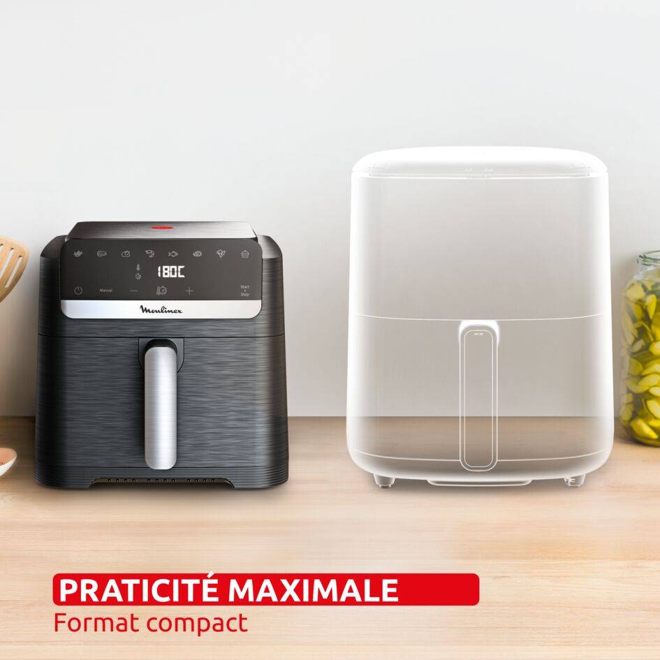 Easy Fry Mega Compact, Air fryer, Capacité XL de 7,5&nbsp;L, Format XS