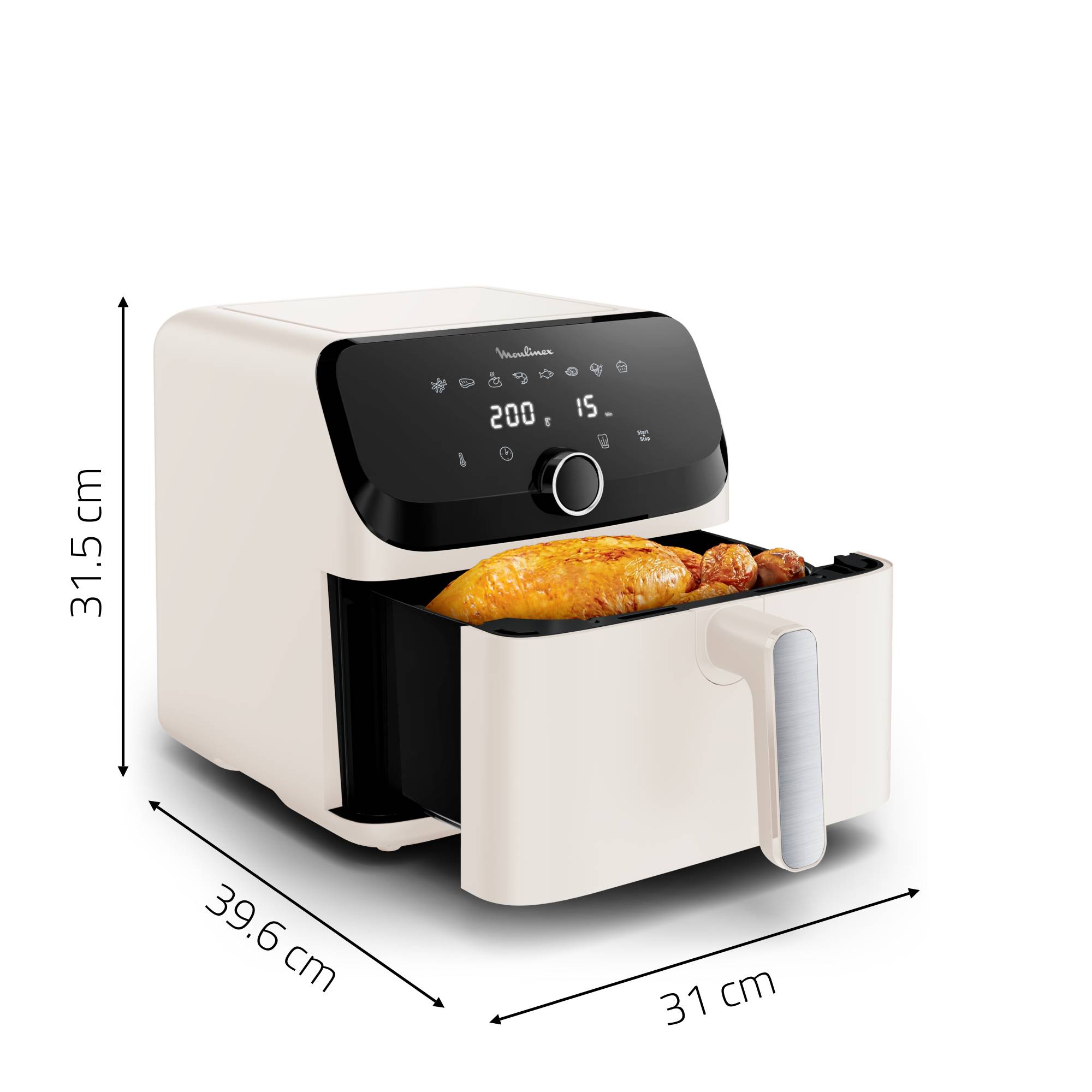 Easy Fry Mega Collection Spéciale Ivoire, air fryer, très grande capacité 7.5 L, 1 tiroir, 8 programmes