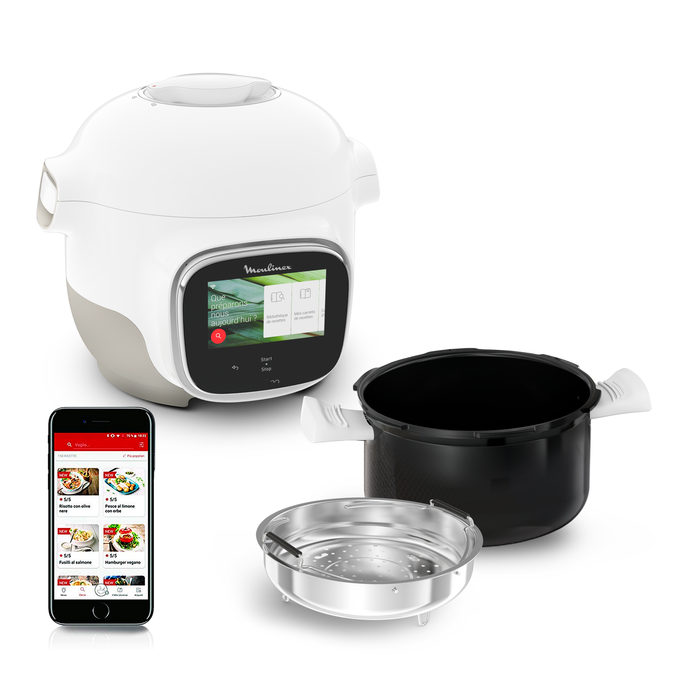 Cookeo Touch Mini CE922110 Multicuiseur intelligent haute pression - 13 programmes - +100 recettes