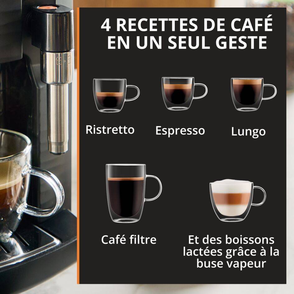 Intensity EA5008E0 Machine à Espresso automatique à grains - 4 recettes de café - 1,7L