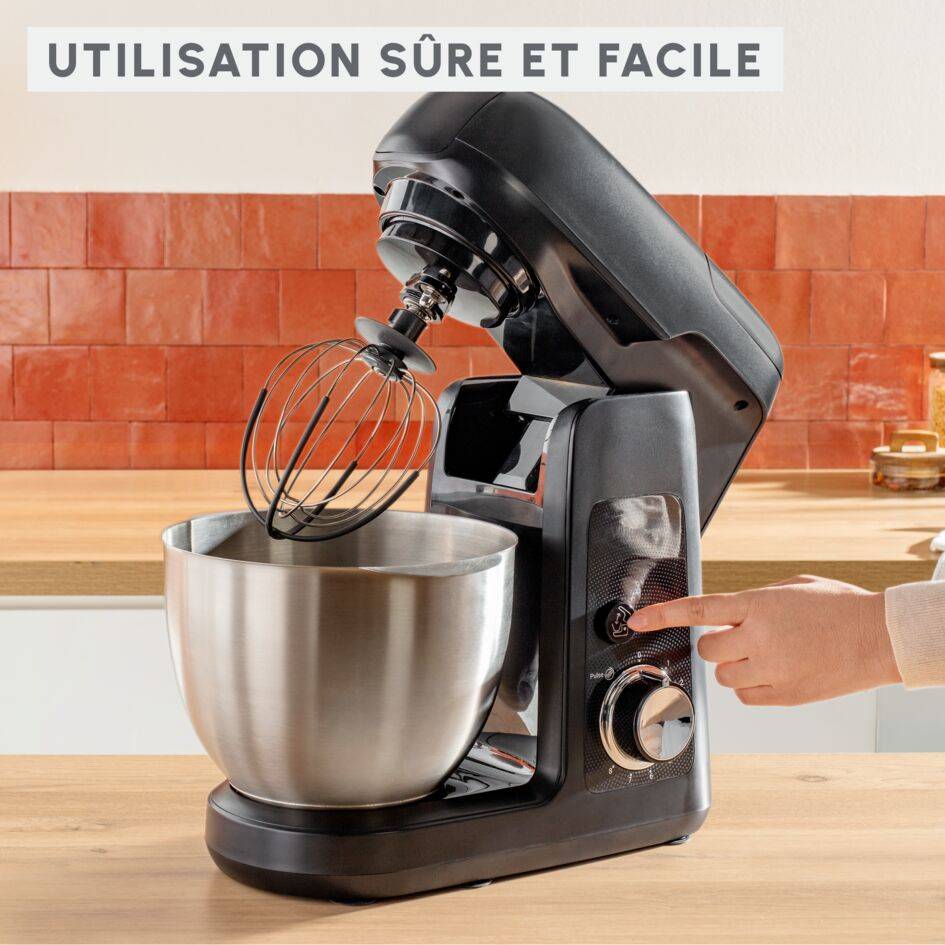 Bake Partner QA525810 Robot pâtissier - 1100W - 8 accessoires  - 4.6&nbsp;L - 8 vitesses