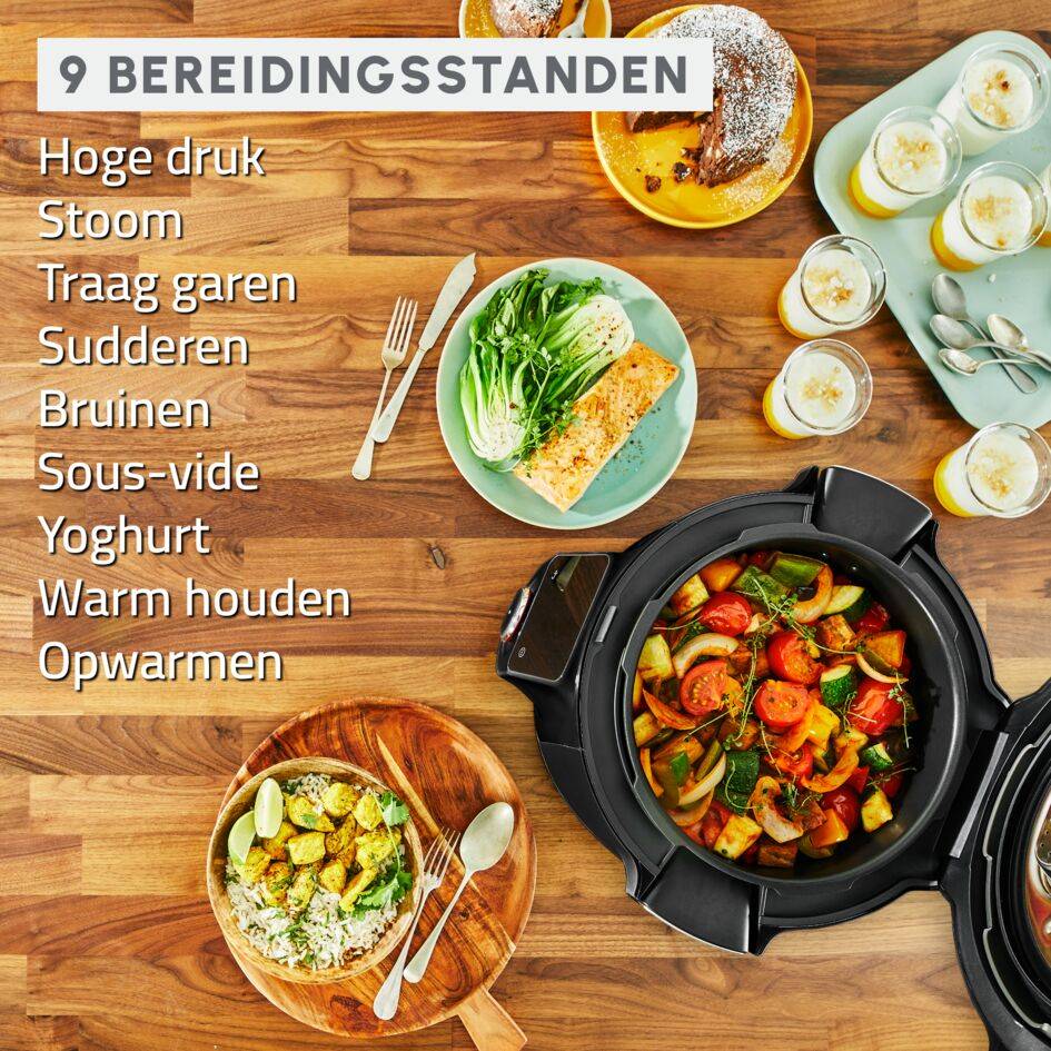 Cookeo wifi 9-in-1, multicooker, 9 bereidingsstanden, snelkookpan, slowcooker