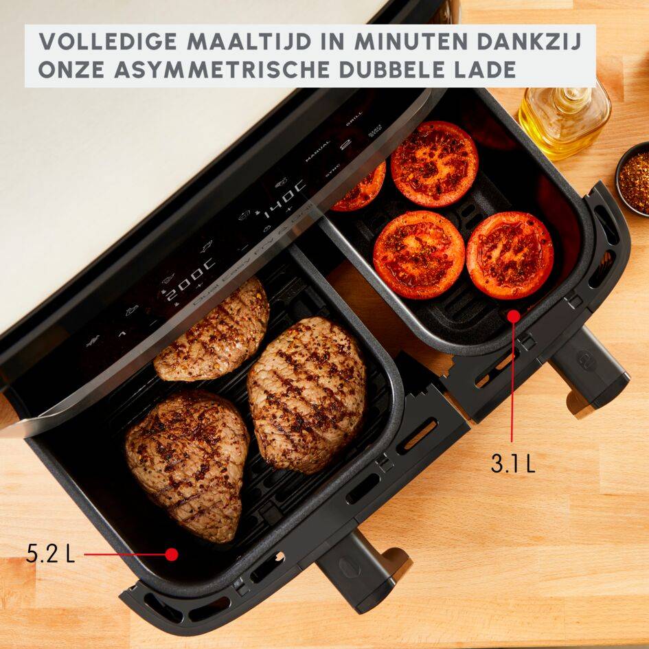 Dual Easy Fry & Grill EZ905D20 Air fryer - 8 programma's - 5,2L + 3,1L
