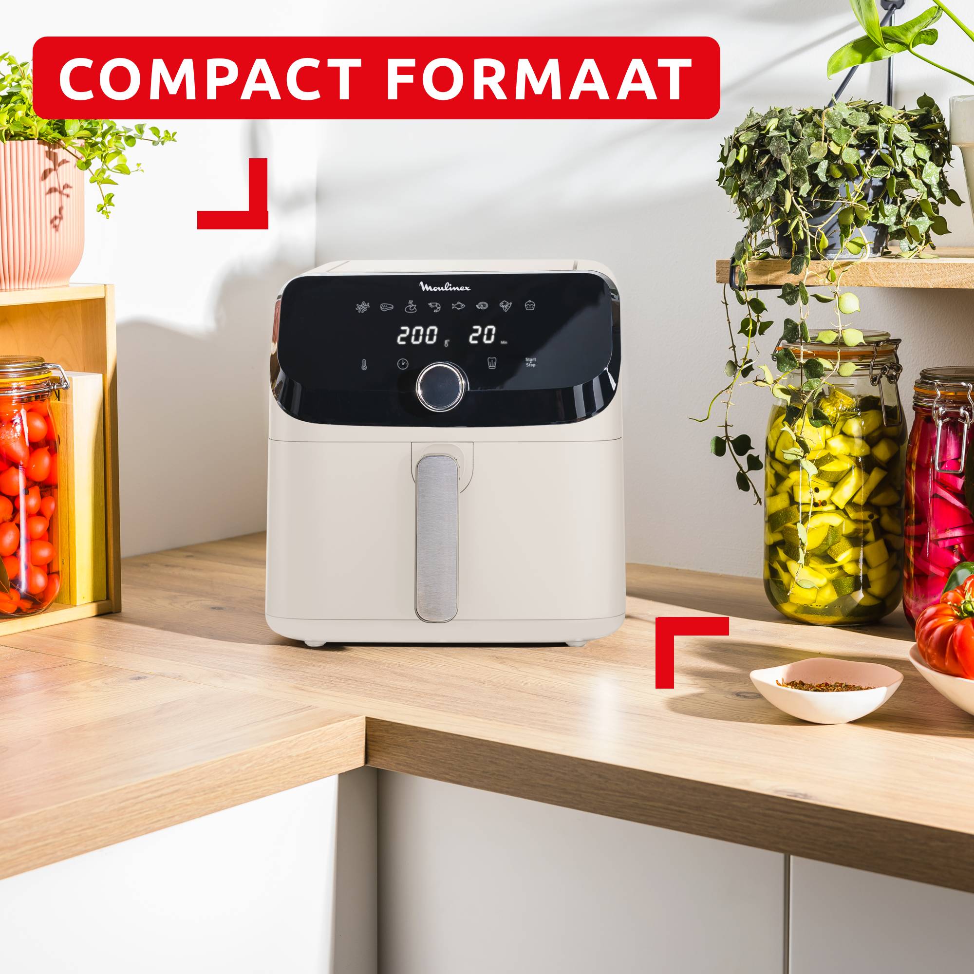 Easy Fry Mega, air fryer, extra grote inhoud 7,5 L, 8 vooraf ingestelde programma's