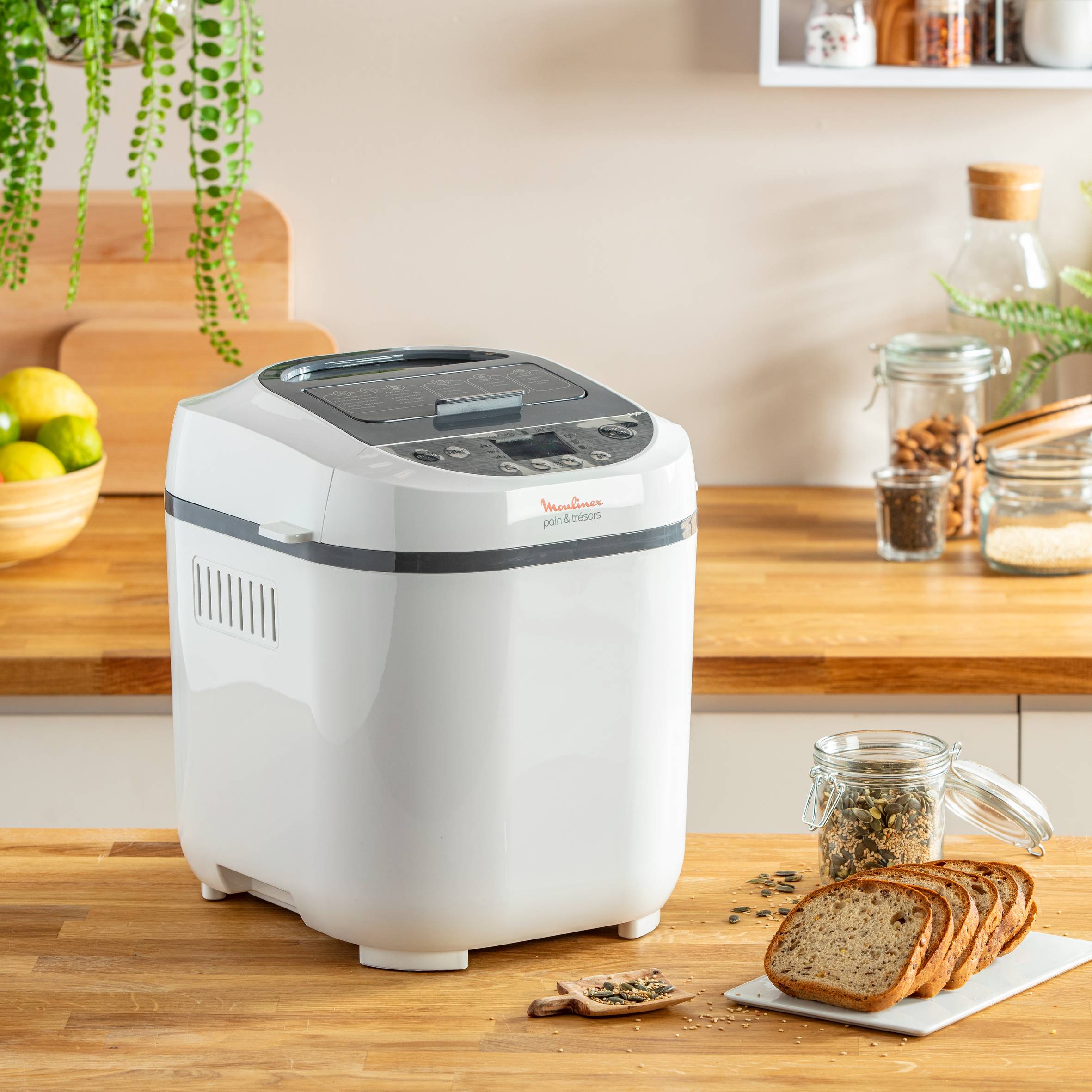 Pain & Trésors OW250110 Machine à pain - 20 programmes automatiques - Distributeur de noix & raisins