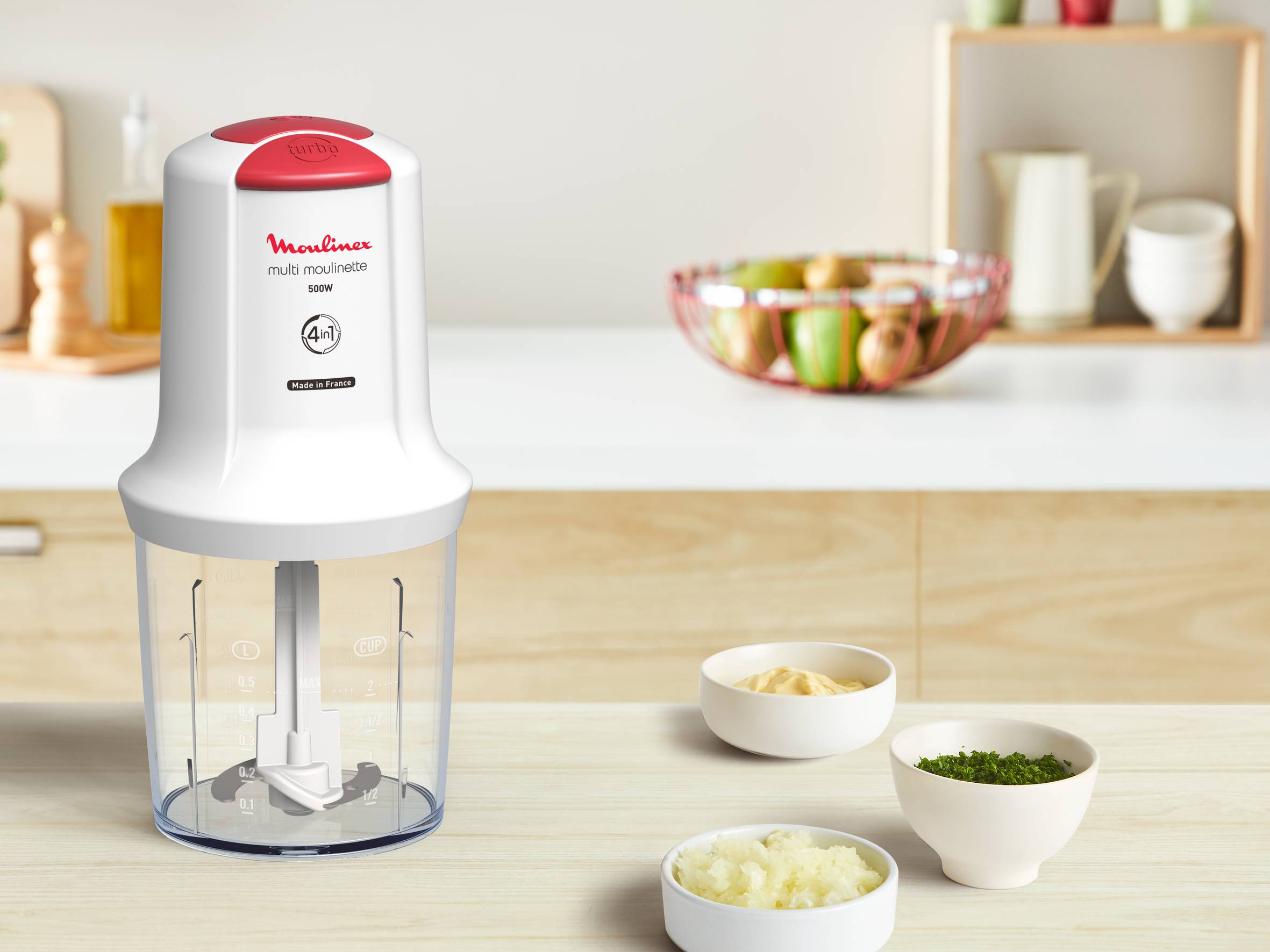 Couteau de Hachoir Amovible Rouge pour Multi-Moulinette AT710131 Moulinex
