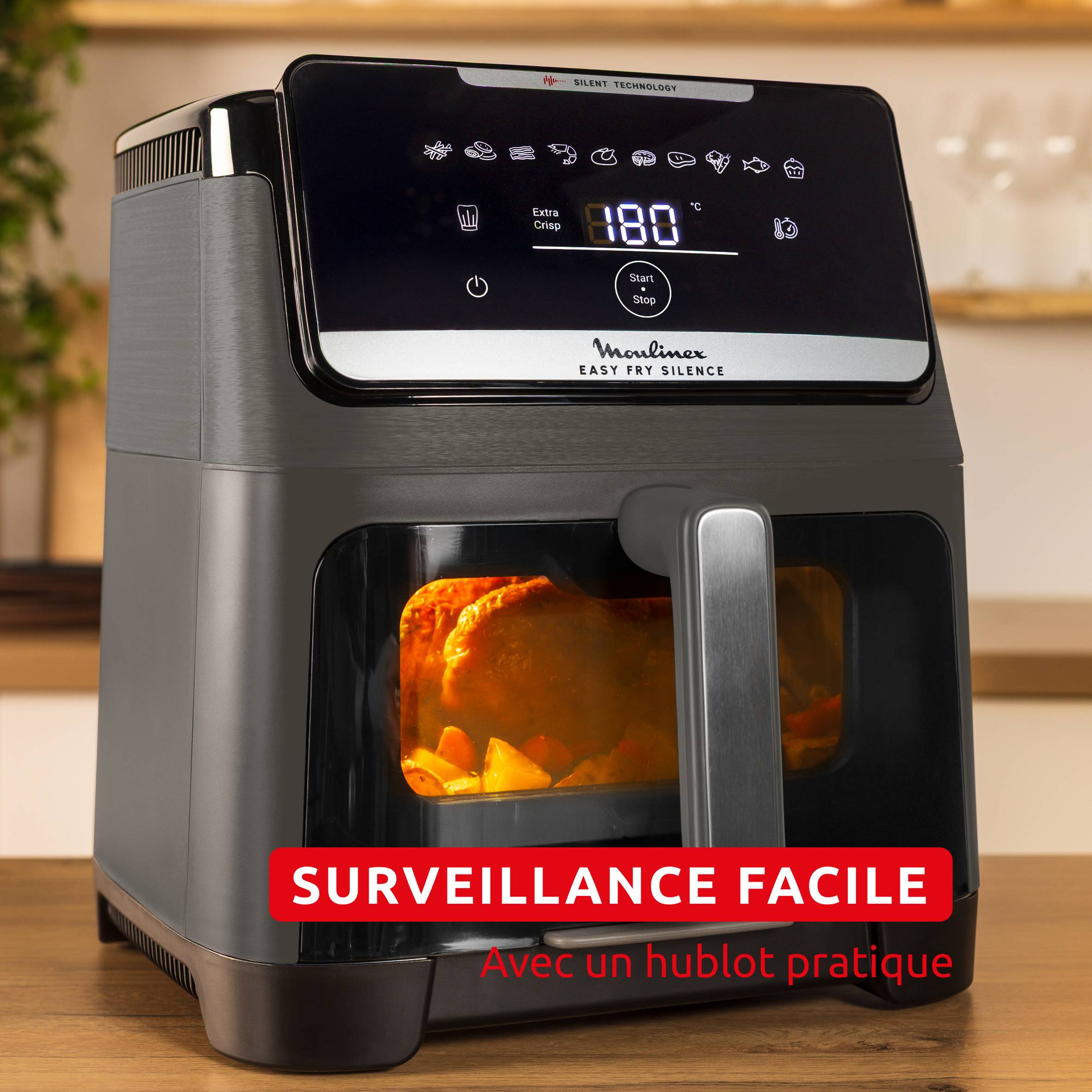 Easy Fry Silence XXL EZ846HF0 Air fryer - 10 programmes - 7L - Technologie Silencieuse