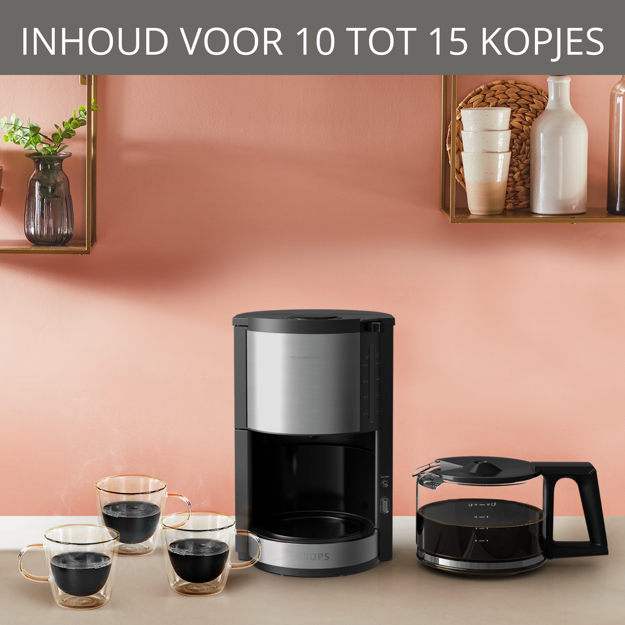 Pro Aroma Plus KM321010 Koffiezetter met filter - 15 tassen