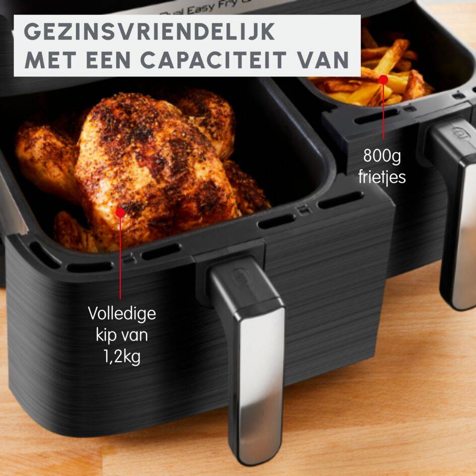Dual Easy Fry & Grill EZ905B20 Air fryer - 8 programma's - 5,2L + 3,1L