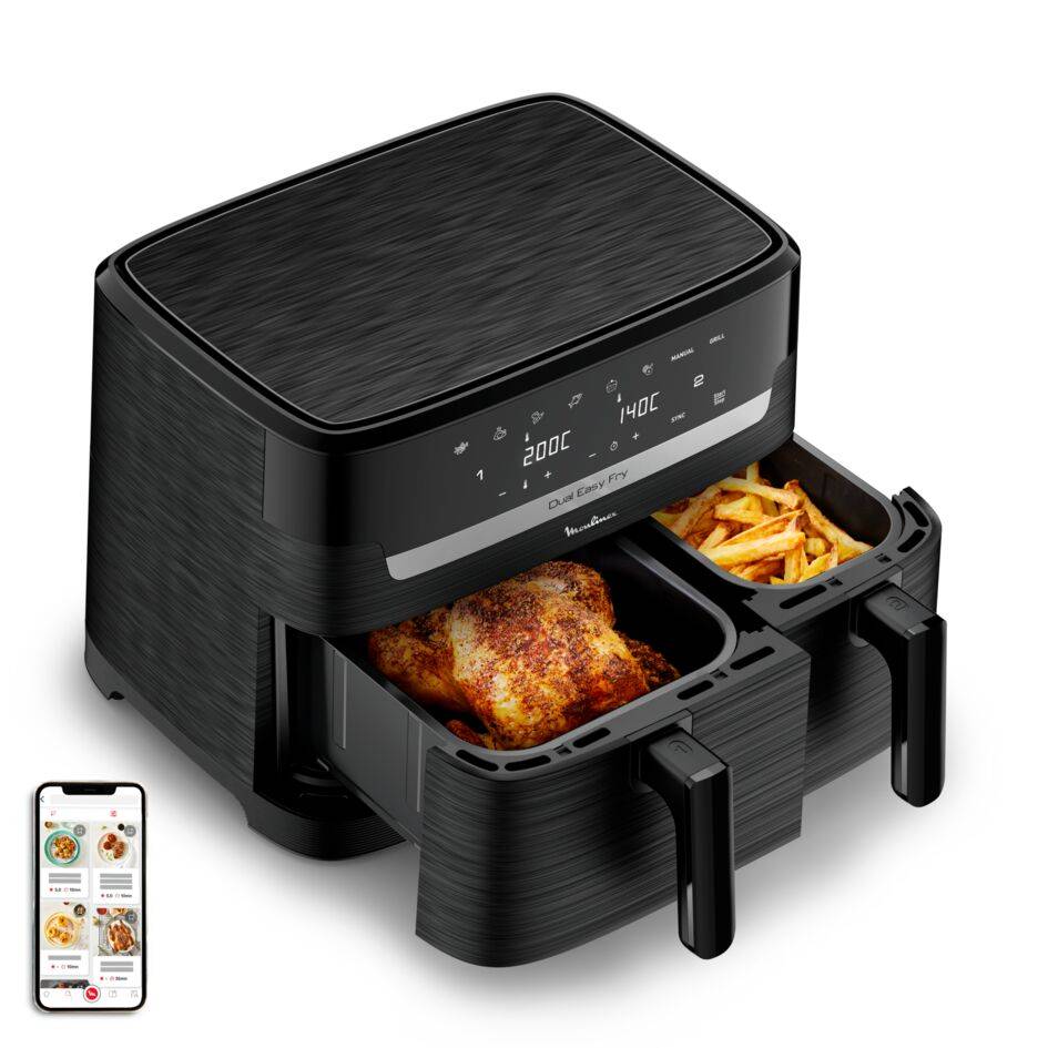 Dual Easy Fry, Air Fryer, 8.3 L, deux tiroirs