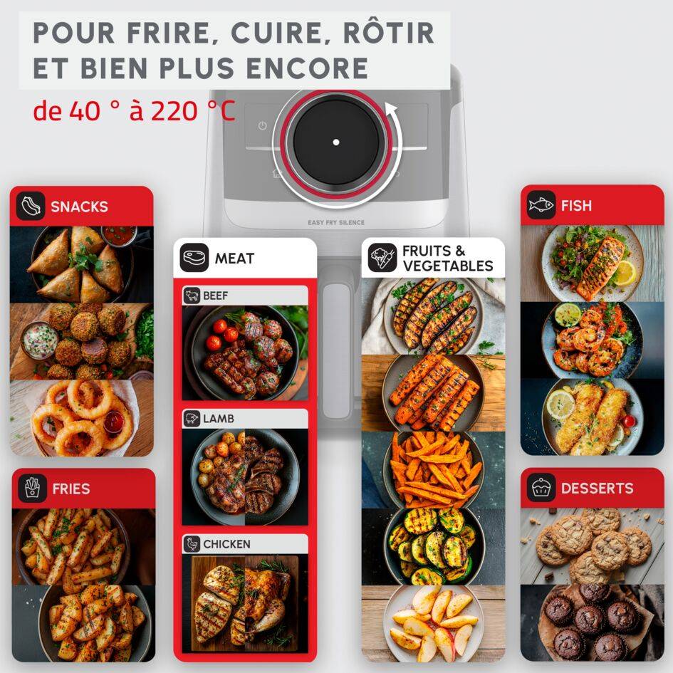 Easy Fry Silence EZ5728F0 Air fryer - Smart Assist - 5L - Technologie Silencieuse