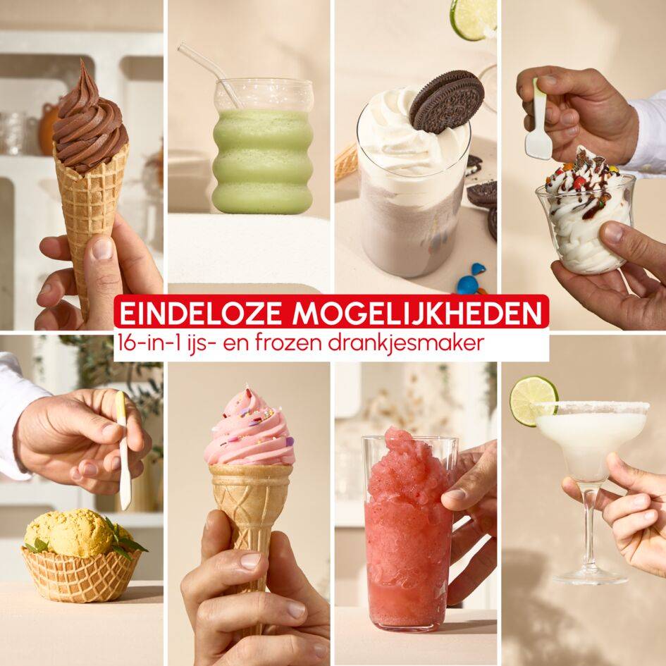 Freezi MJ803AF0 Ijsmachine en slushmachine - 5 programma’s - Klaar in 30 minuten - Automatische reiniging
