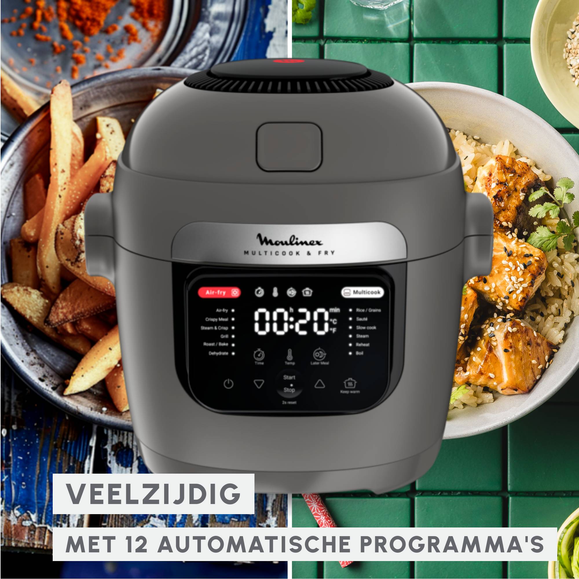 Multicook & Fry MZ730BF0 Air Fryer en multicooker - 12 automatische programma's - 4 accessoires