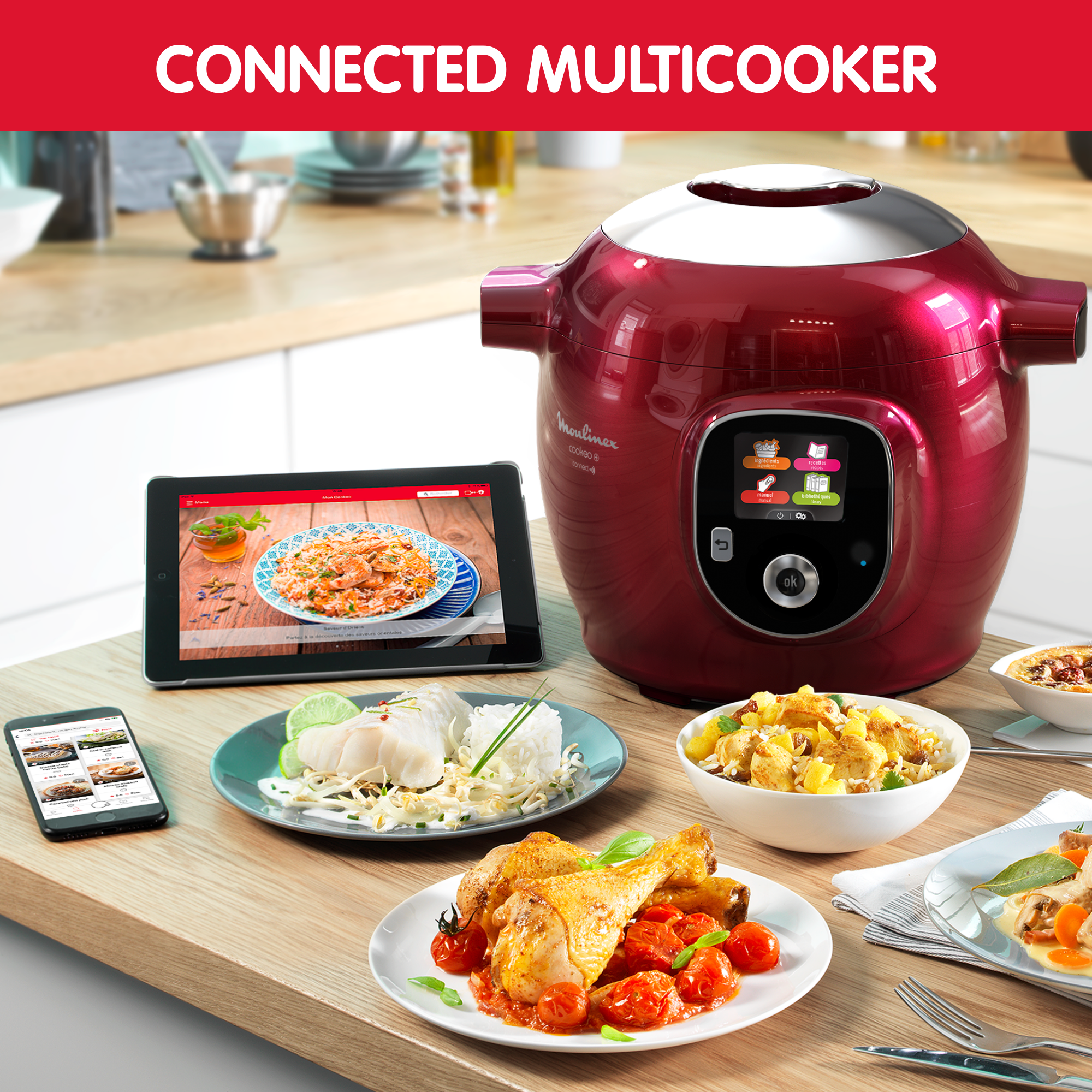 Cookeo+ Connect CE86F510 Intelligente hogedruk multicooker - 6 programma's - Oneindig aantal recepten - Geconnecteerd