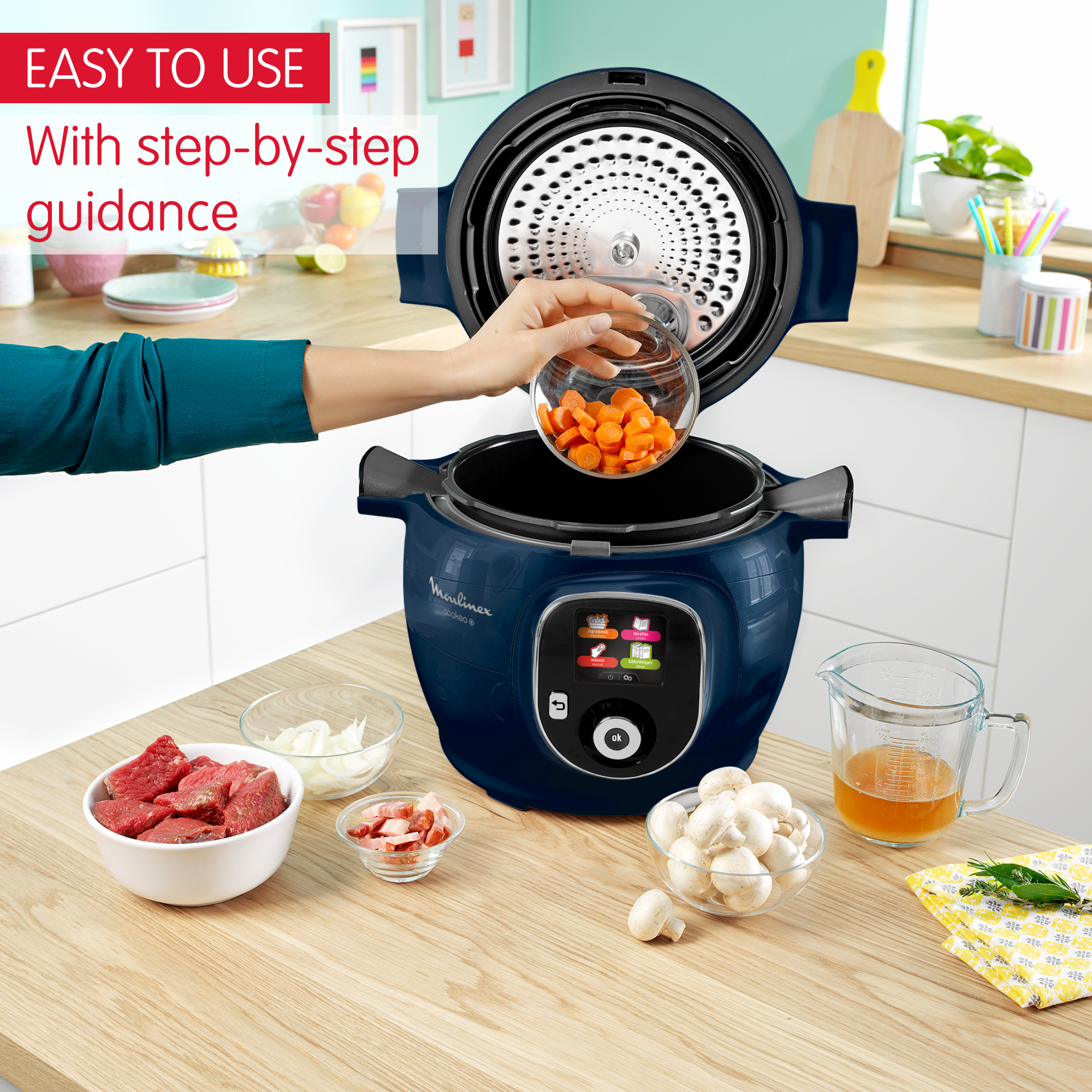 Cookeo+ CE851410 Multicuiseur intelligent haute pression - 6 programmes - 150 recettes