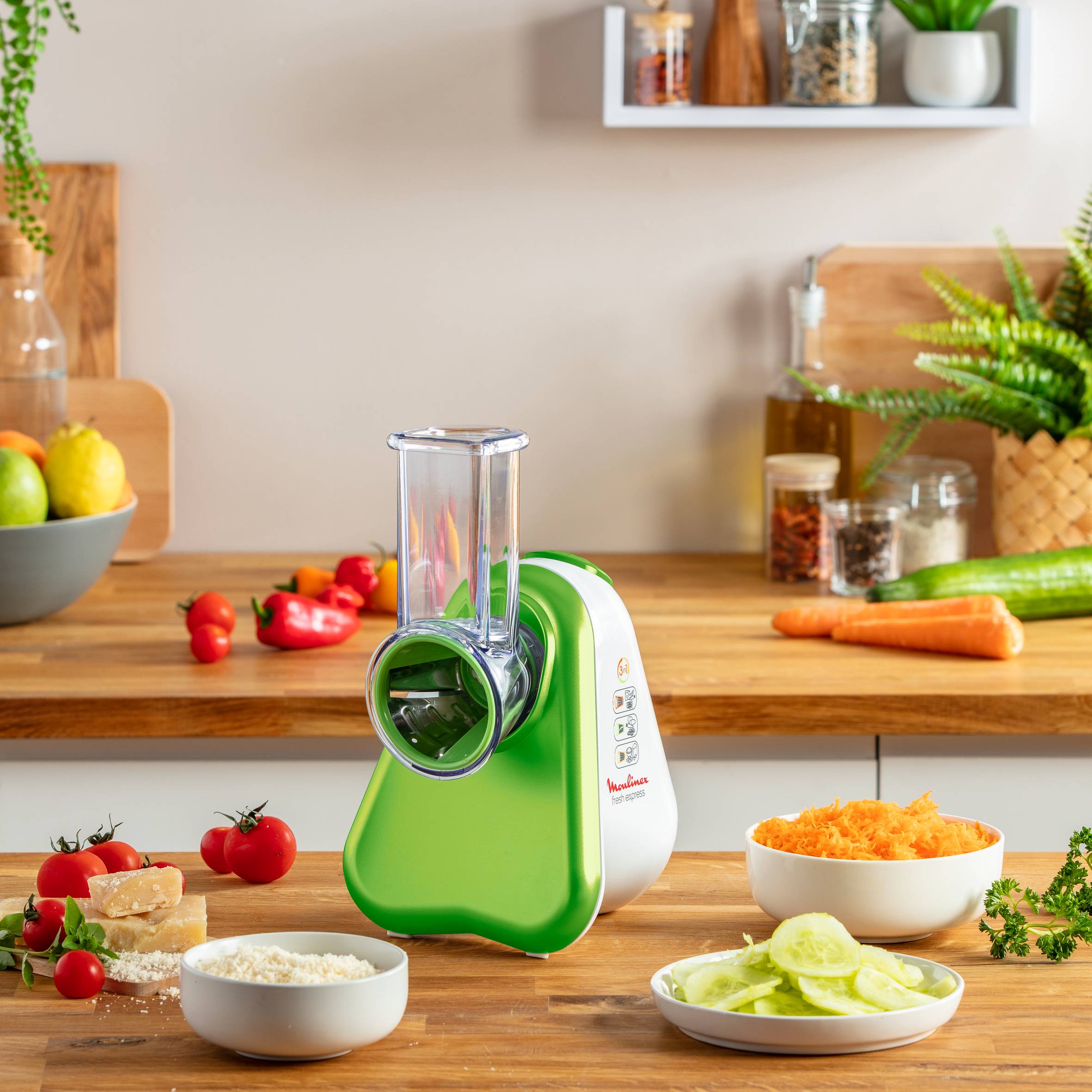 Fresh Express DJ753315 Coupe-légumes - 200W - 3 accessoires