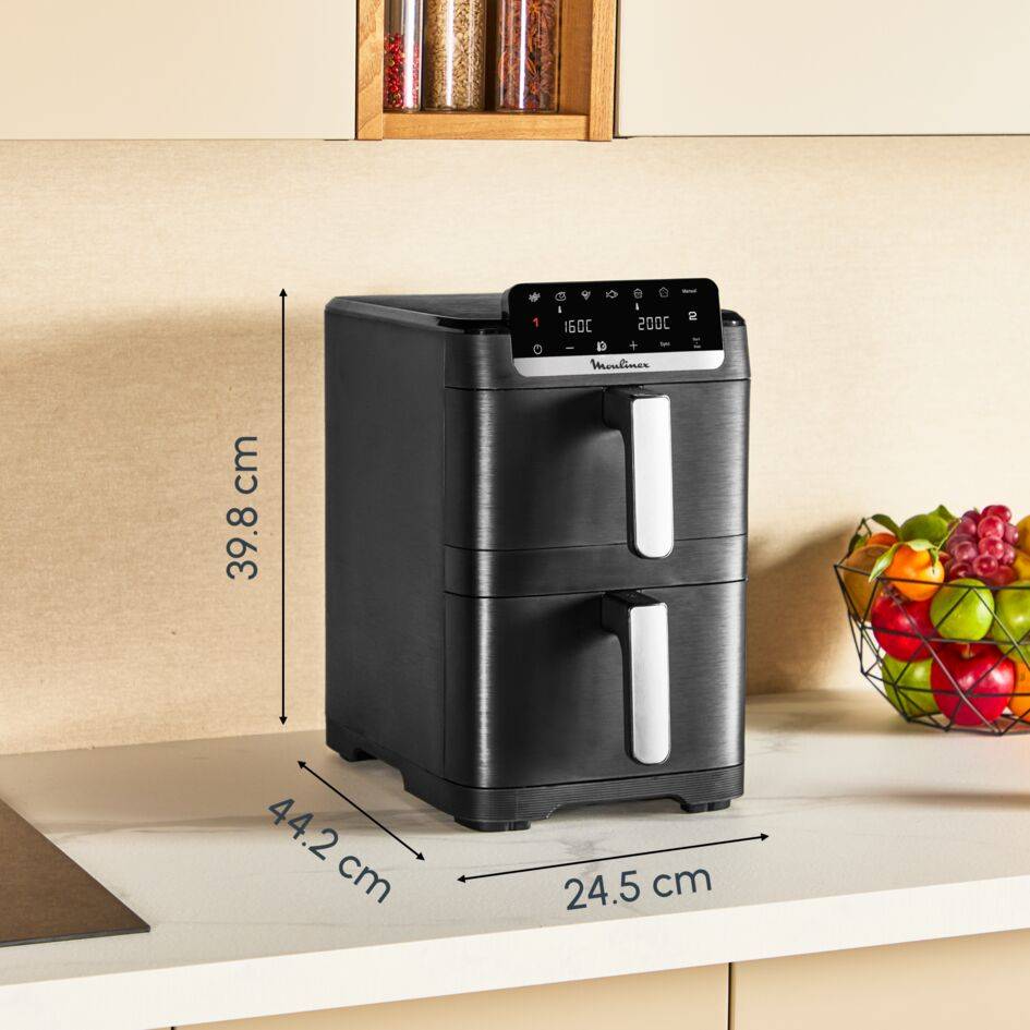 Dual Easy Fry Crispy Stack EZ7528F0 Verticale airfryer – 8 programma’s – 6L + 4L