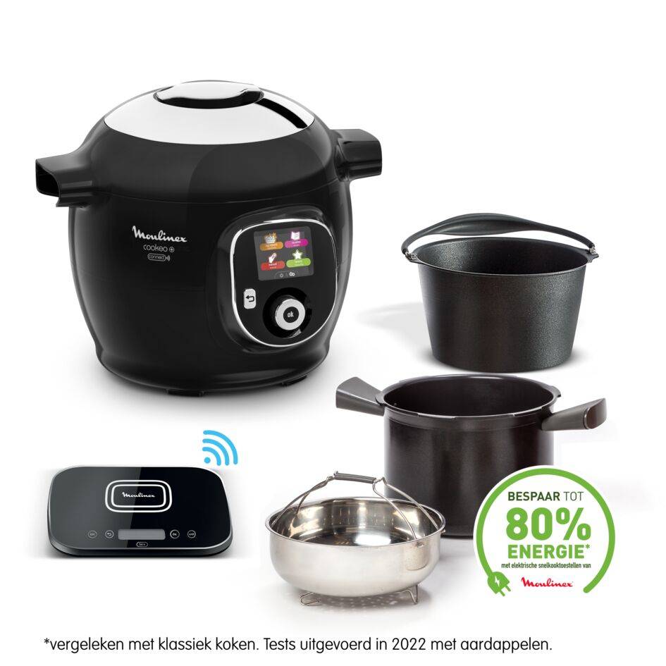 Cookeo+ Grameez CE859800 Intelligente hogedruk multicooker - 6 programma's - Oneindig aantal recepten - Geconnecteerde keukenweegschaal