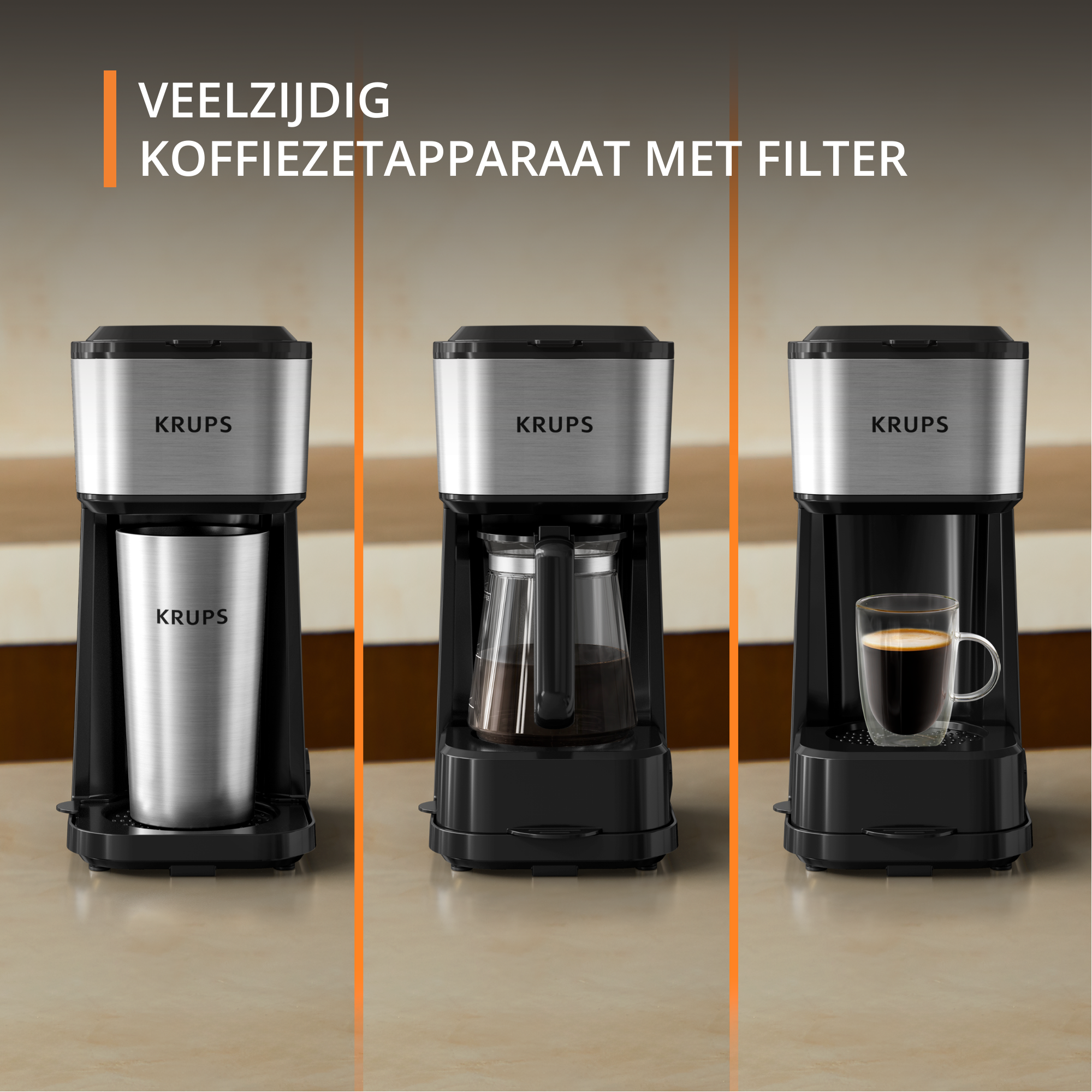 Simply Brew KM207D10 3-in-1 Filter koffiezetapparaat + Isotherme drinkbeker
