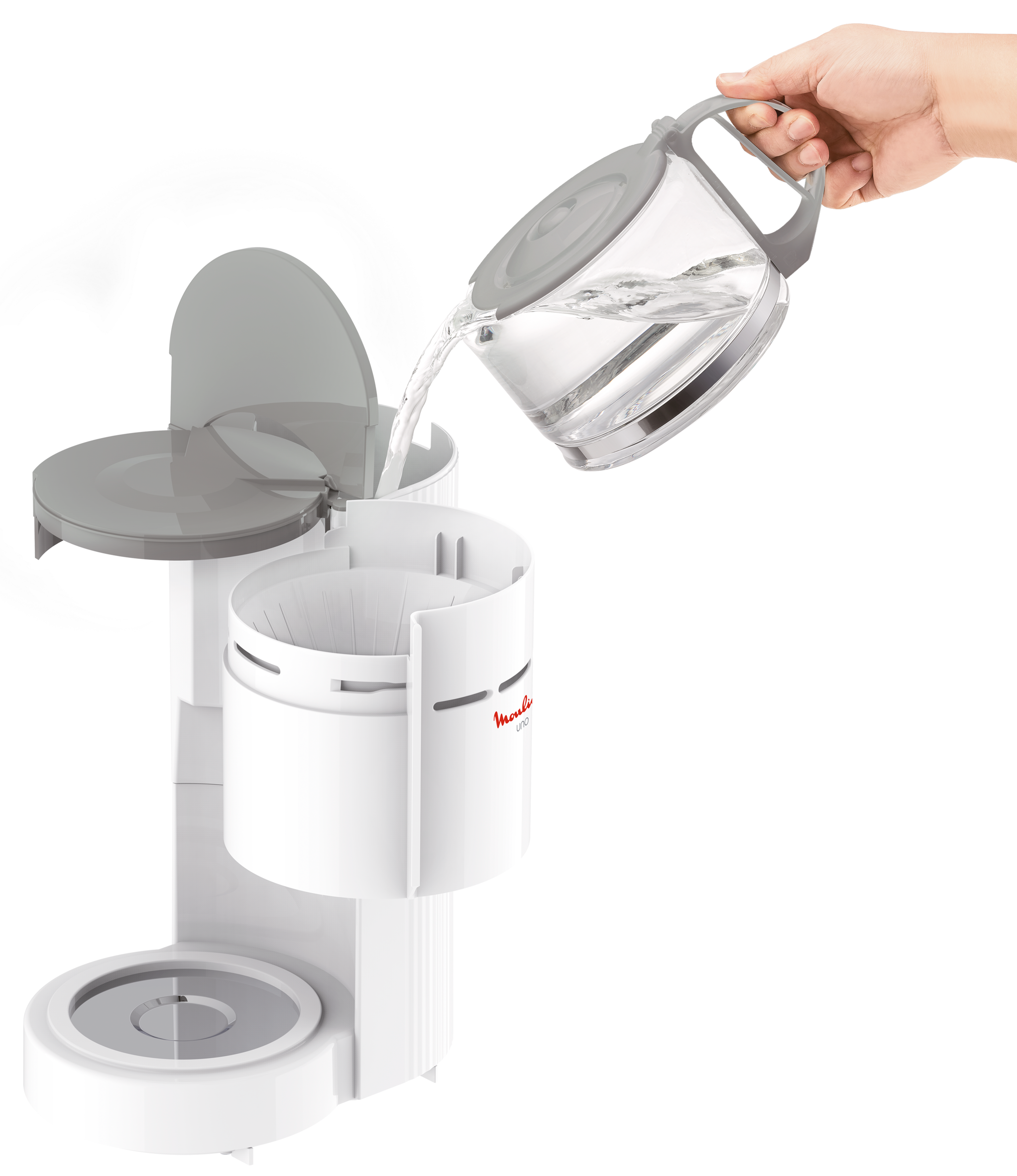 CAFETIÈRE À FILTRE UNO MOULINEX POIVRE ET SEL FG121110