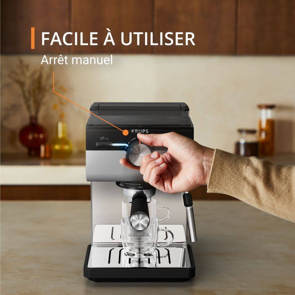 Authentic+ Inox XP384E Machine à espresso manuelle