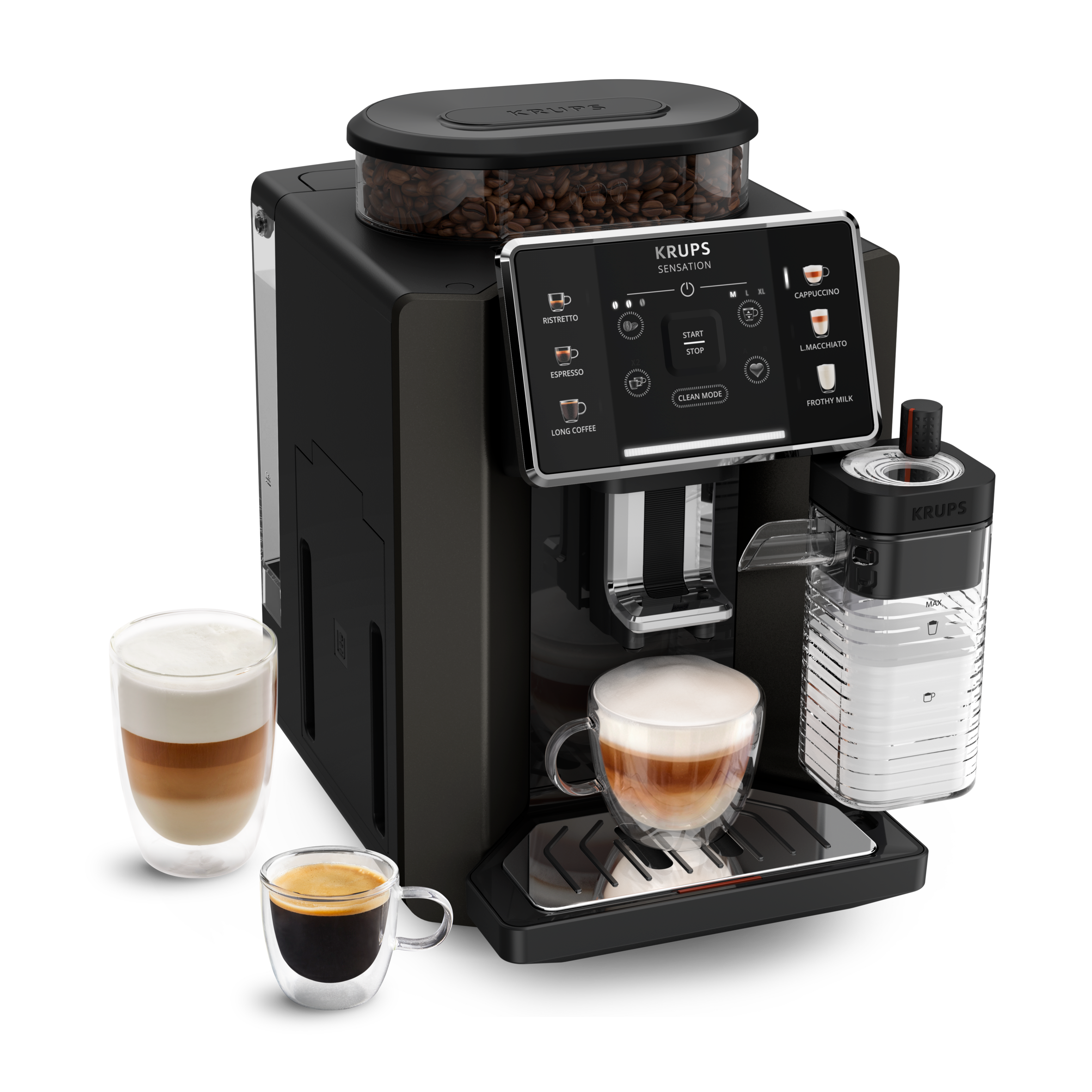 Sensation Milk EA912910 Machine à Espresso automatique à grains - 6 recettes de café - 1,7L - Pot à lait