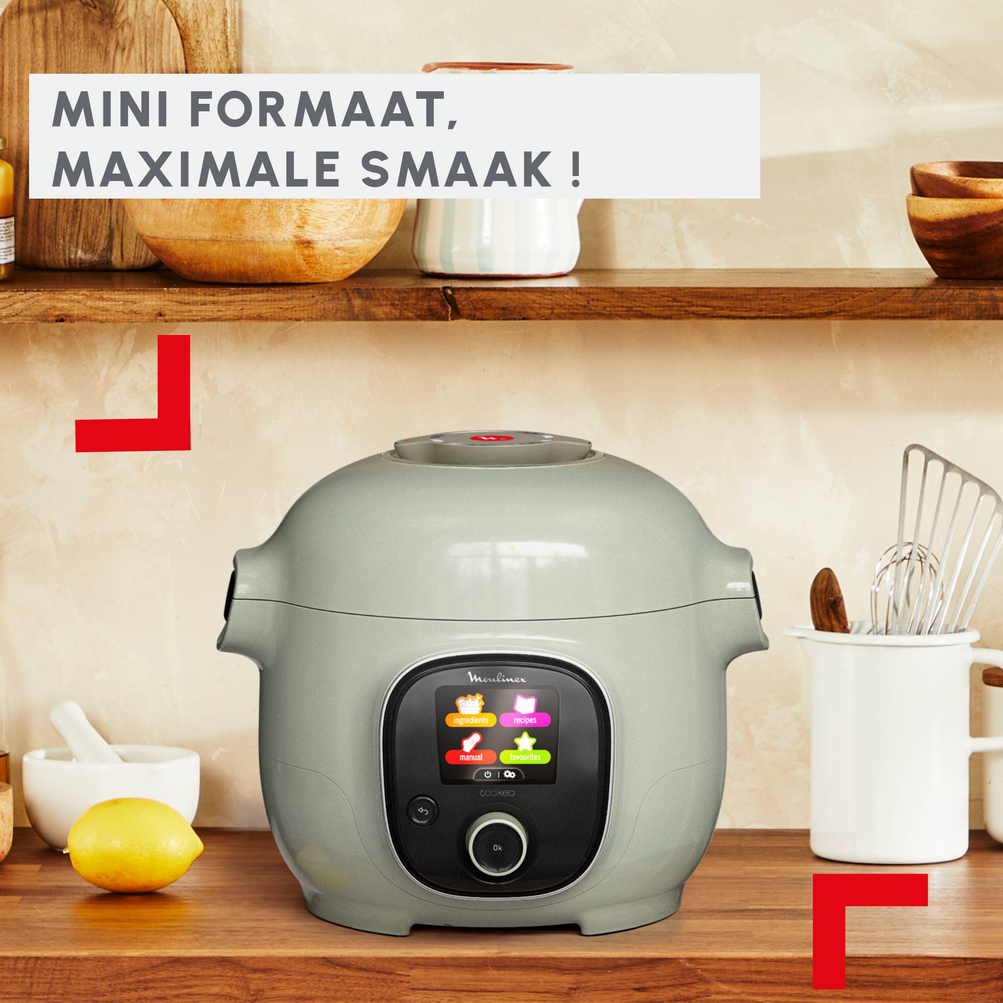Cookeo Mini Eco-design CE88E310 Intelligente hogedruk multicooker - 6 programma's - 150 recepten