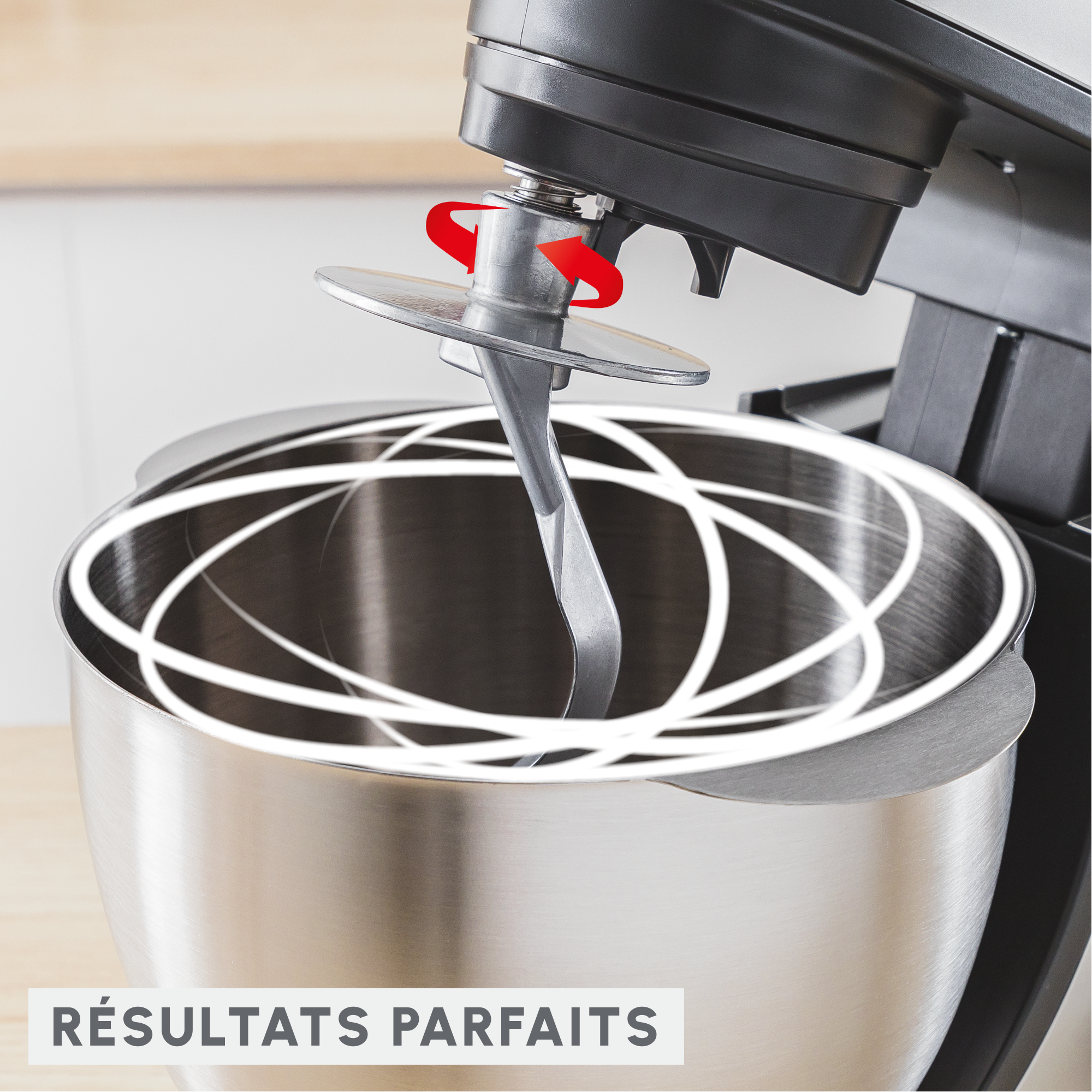 Bake Essential QA160110 Robot pâtissier - 800W - kit de pâtisserie - 4.8 L - 6 vitesses