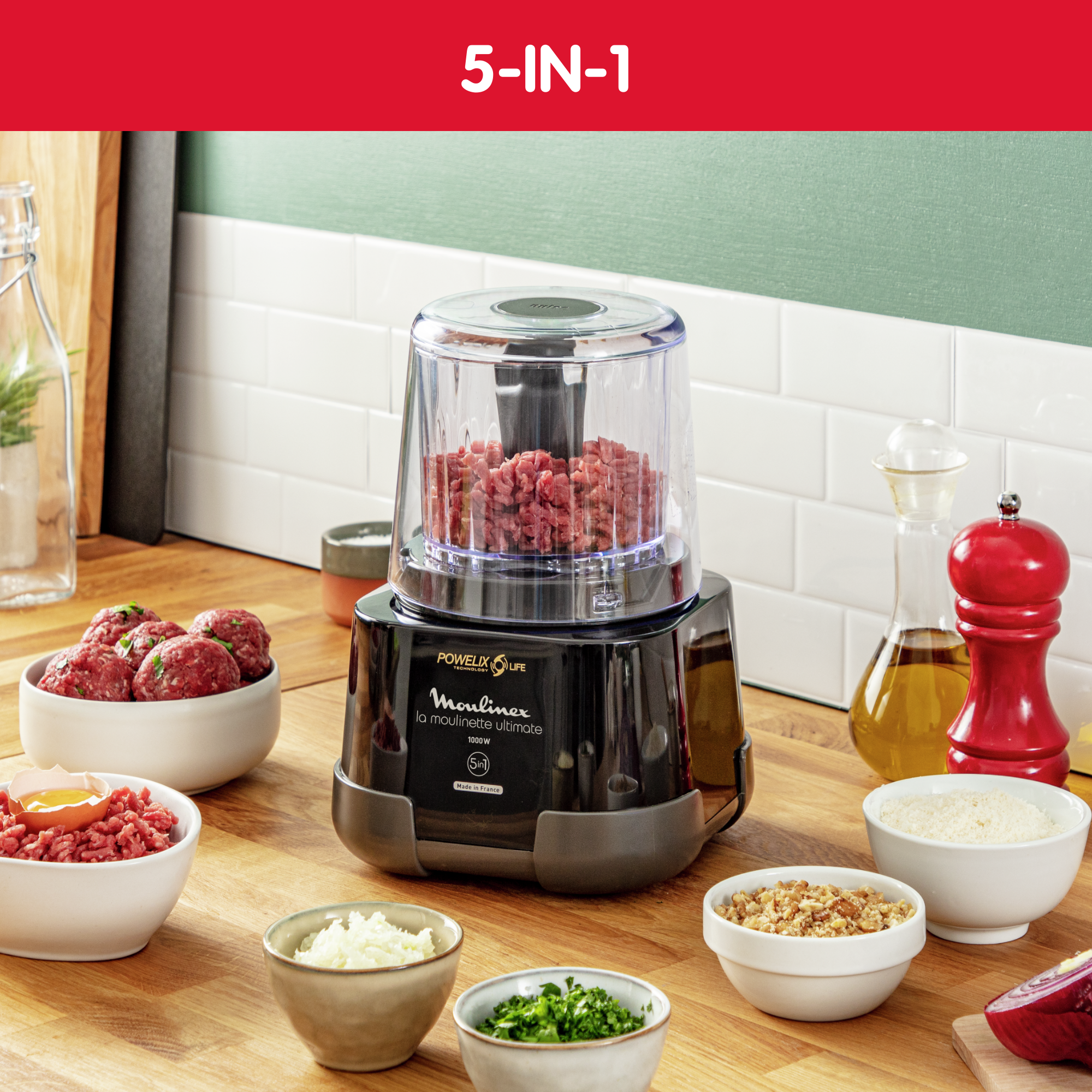 Moulinette Ultimate DP810810 Hakmolen - 1.000W - 5 functies