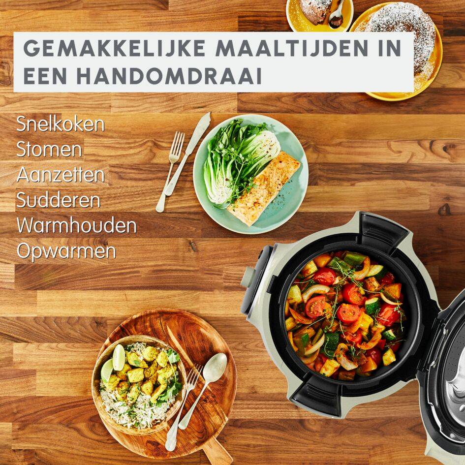 Cookeo Mini Eco-design CE88E310 Intelligente hogedruk multicooker - 6 programma's - 150 recepten