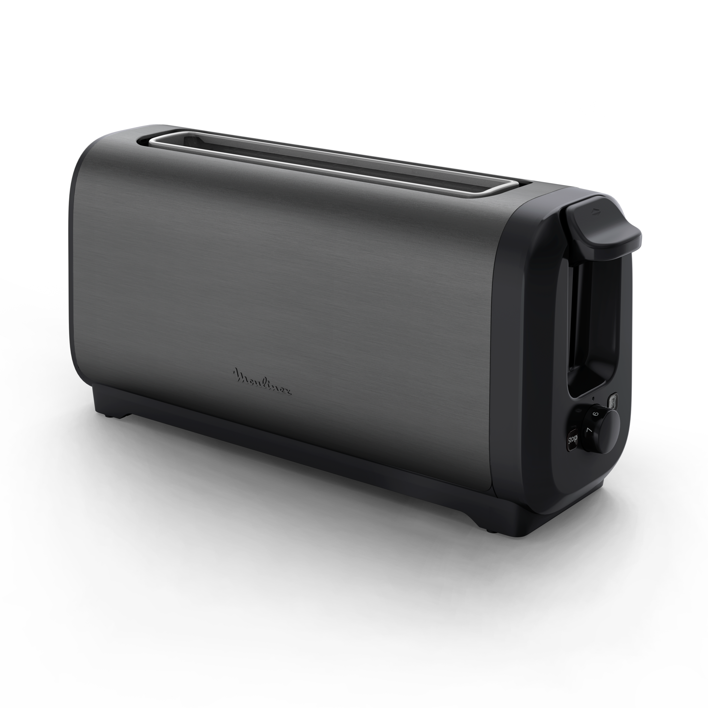 Subito, Grille-pain longue fente, Dorage plus rapide, Noir et inox