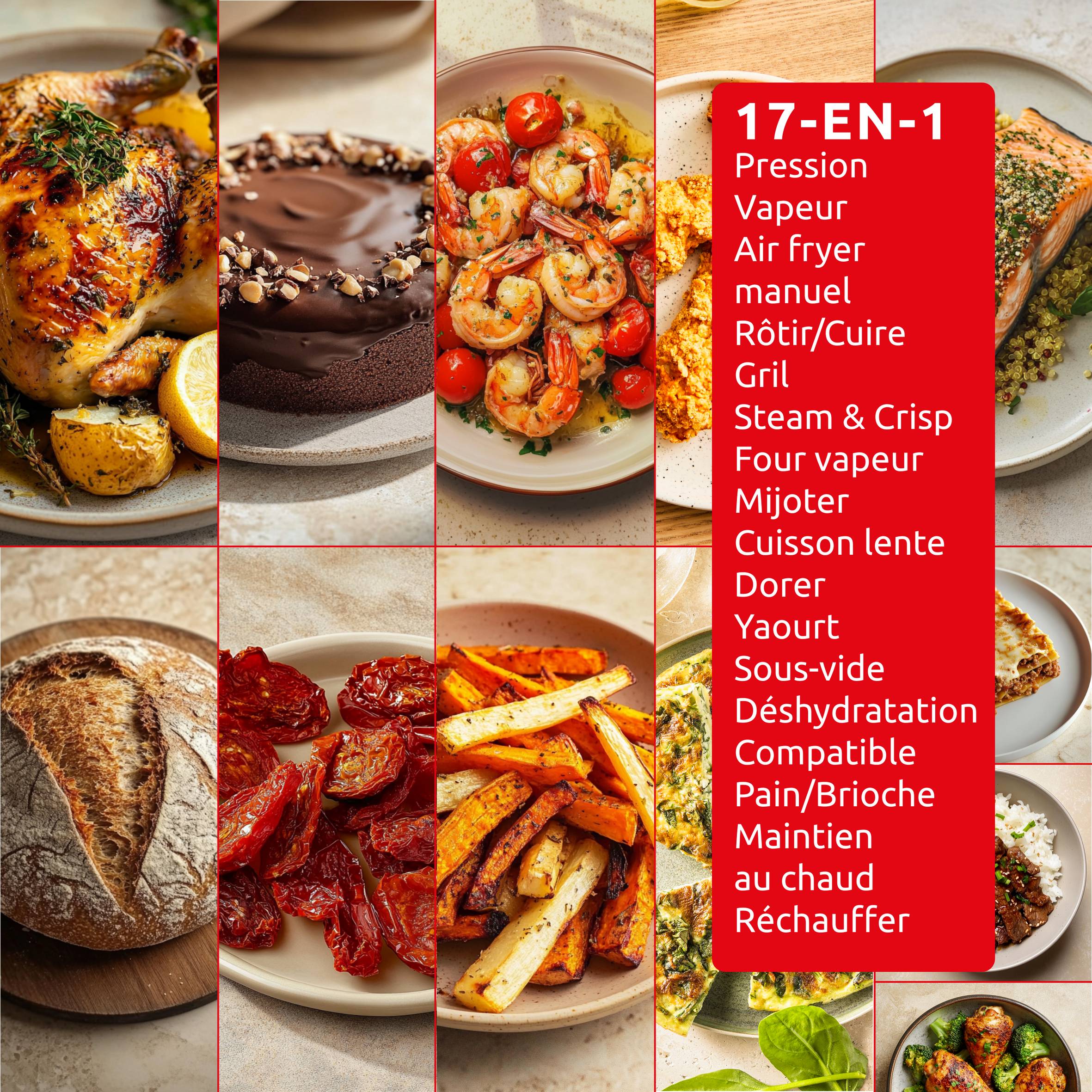 Cookeo Infinity CE97GUF0  Multicuiseur intelligent haute pression + air fryer - 17 programmes - Recettes illimitées - Connecté