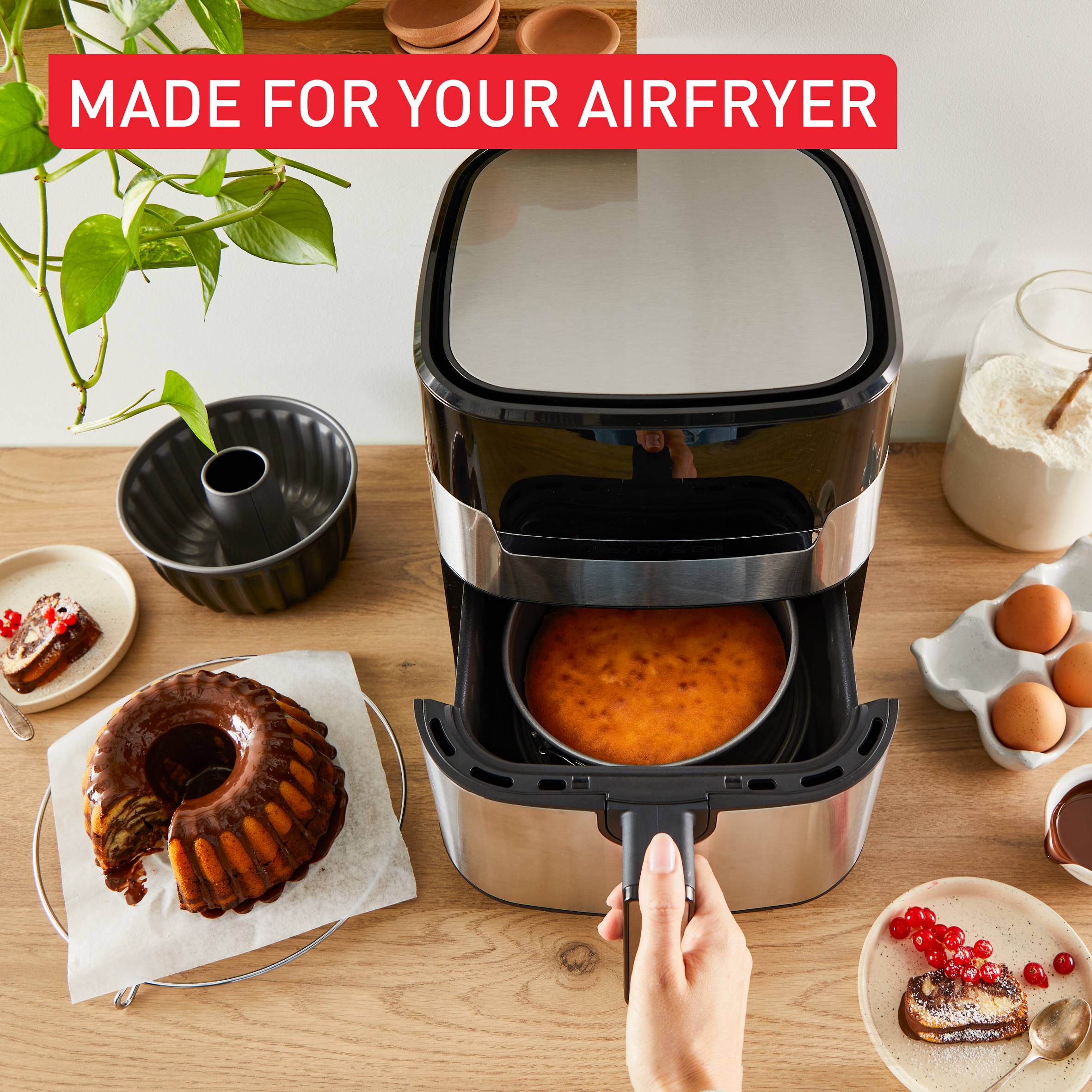 Easy Release J176S204 Set de 2 moules à gâteaux pour air fryer