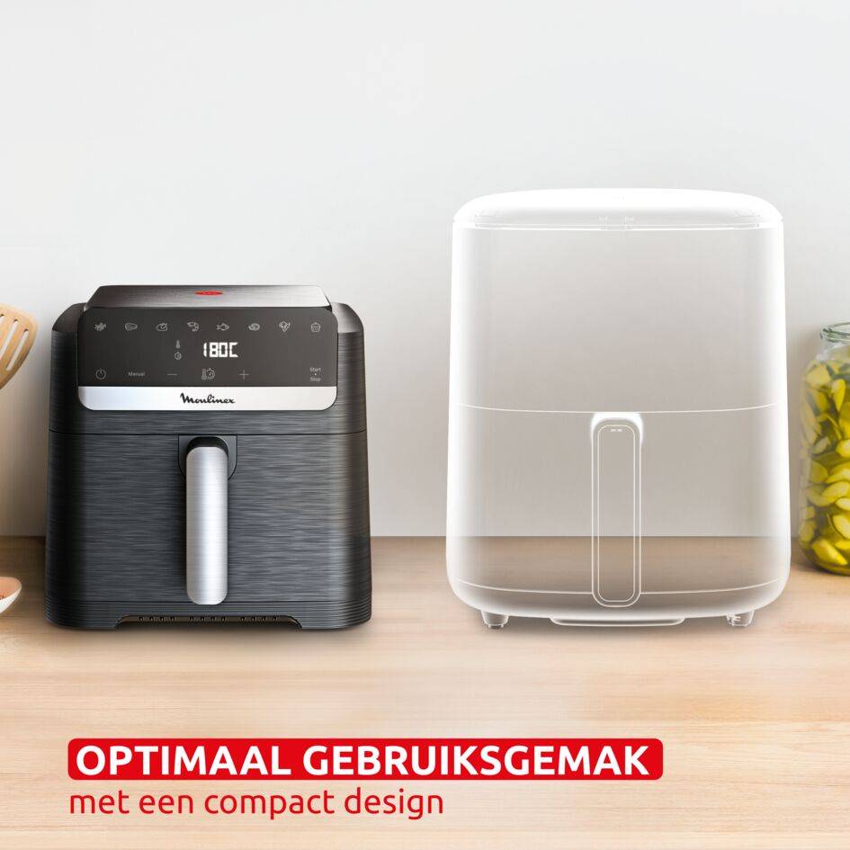 Easy Fry Mega Compact, airfryer, XL 7,5L inhoud, XS formaat