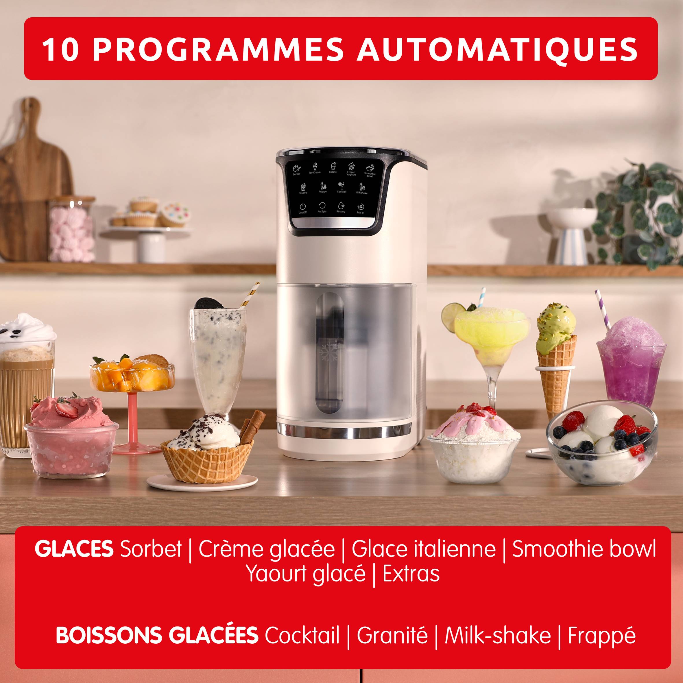 Dolci MJ602AF0 Machine à glaces - 10 programmes - Nettoyage automatique