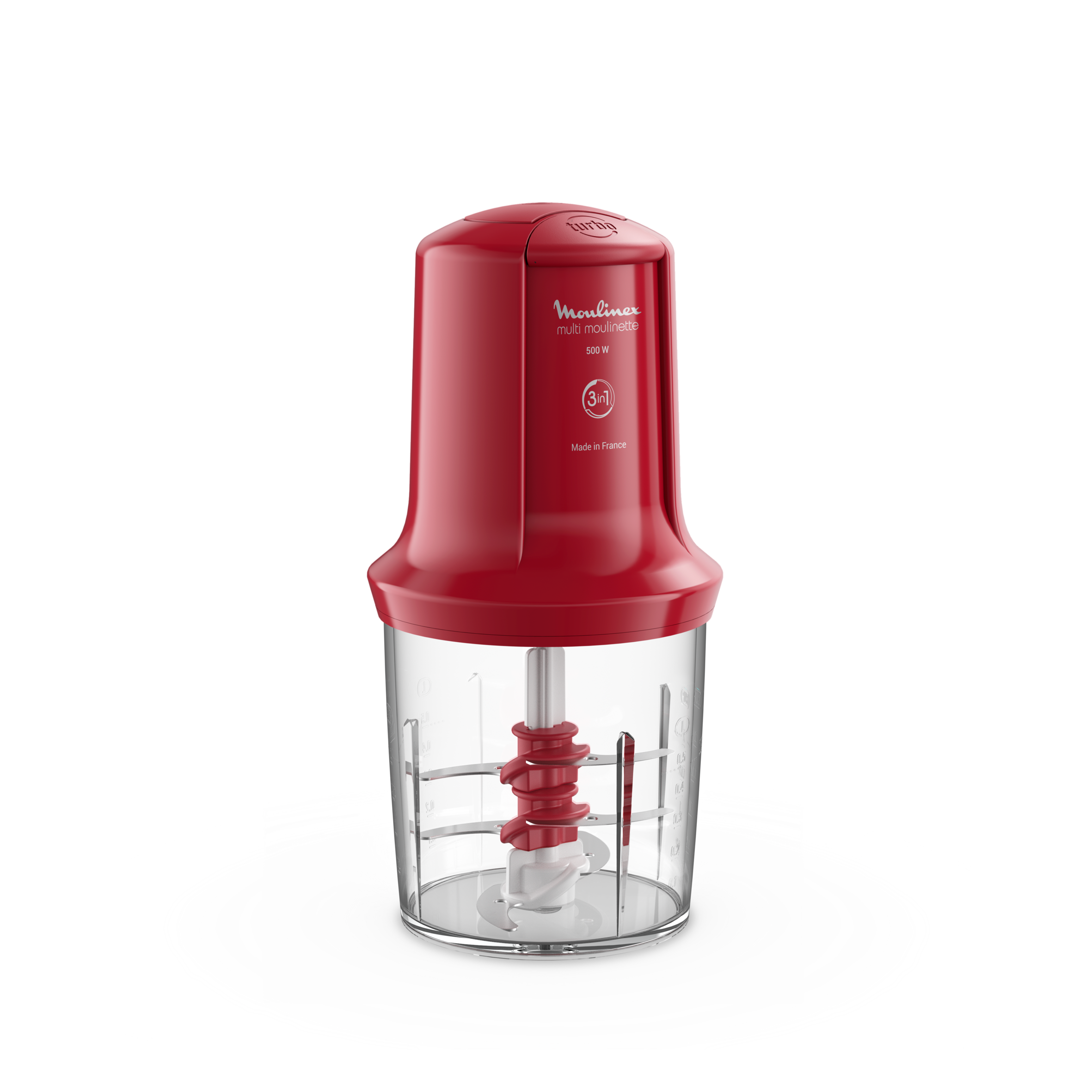 Multi Moulinette, 3-in-1 Electric Chopper, 500 ml Bowl, 6 Stainless Steel Blades