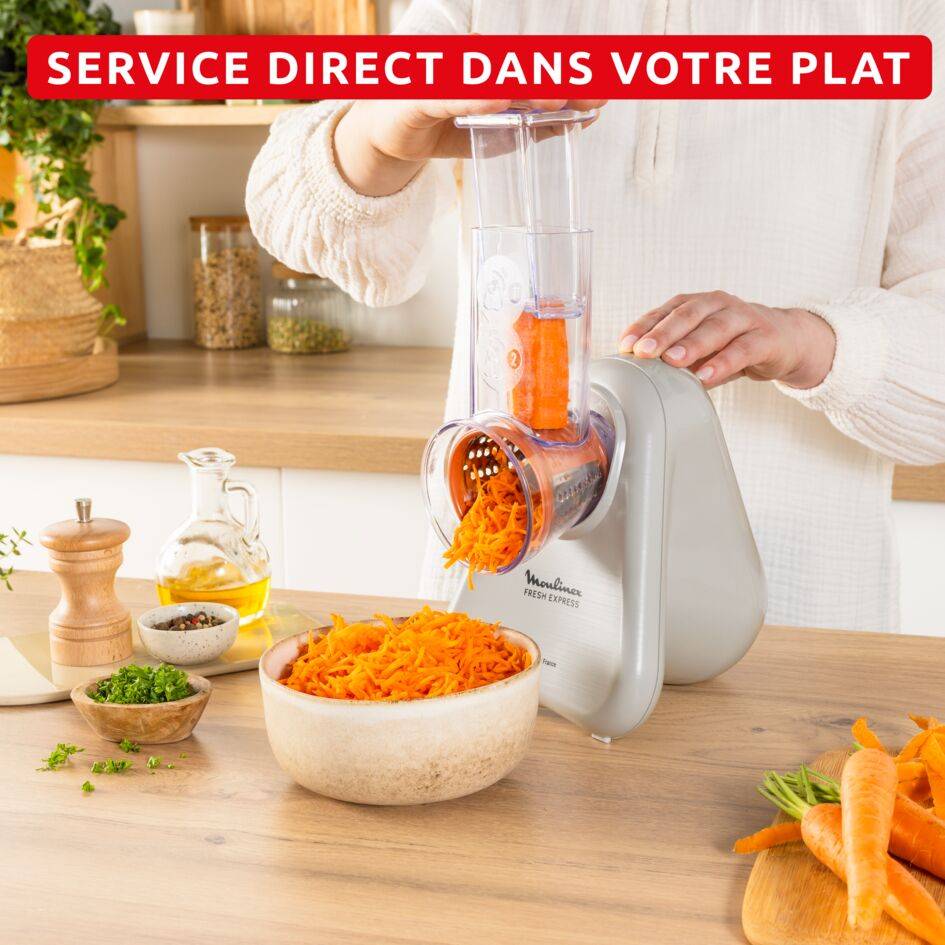 Fresh Express Écru DK853BE0 Coupe-légumes - 150W - 3 accessoires