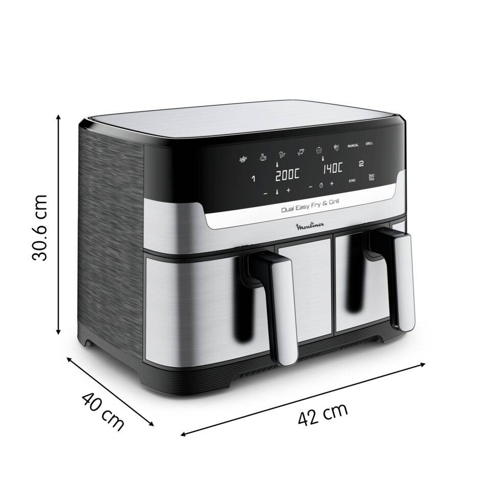 Dual Easy Fry & Grill EZ905D20 Air fryer - 8 programmes - 5,2L + 3,1L
