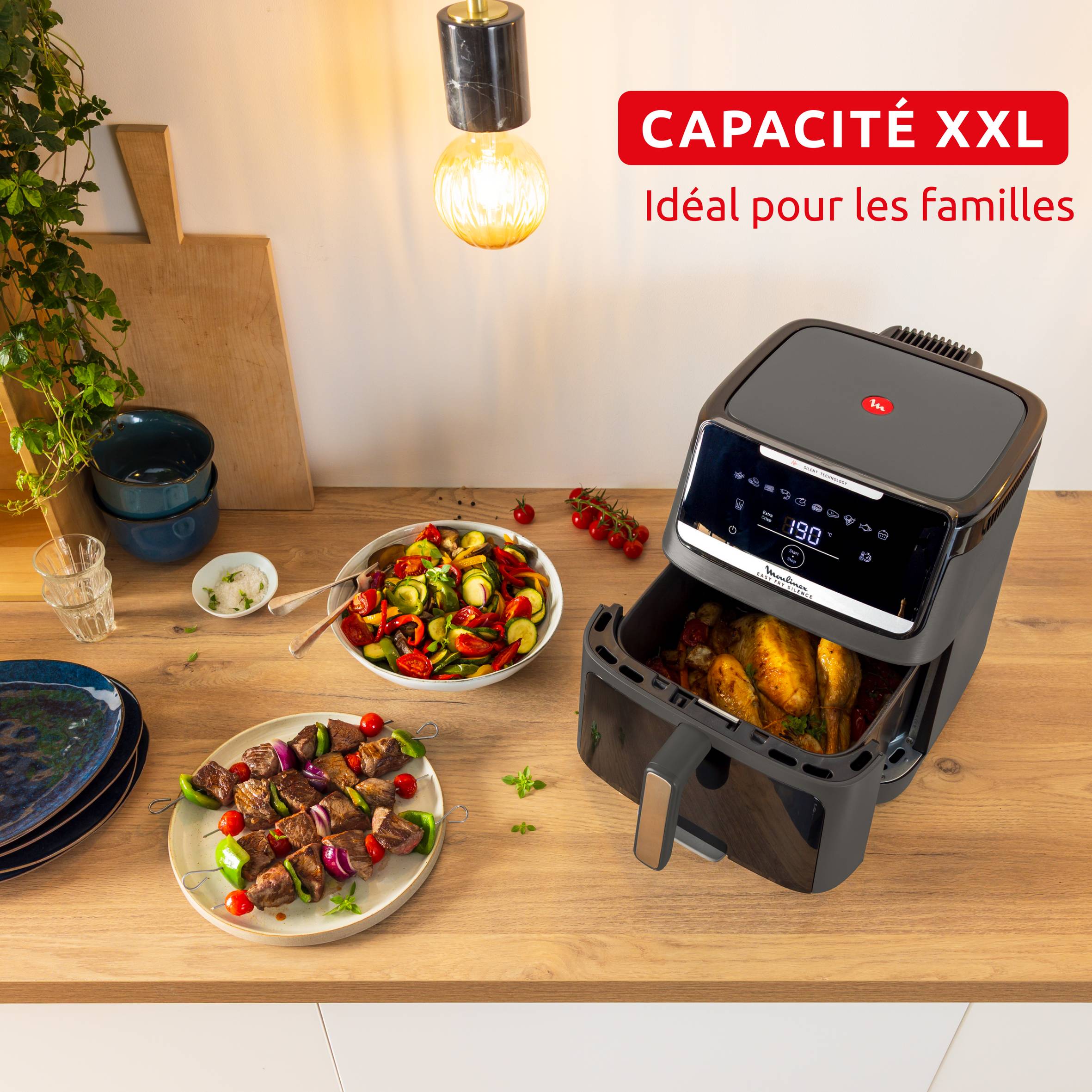 Easy Fry Silence XXL EZ846HF0 Air fryer - 10 programmes - 7L - Technologie Silencieuse