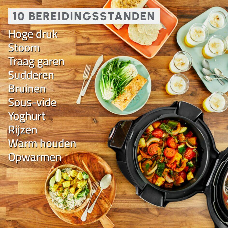 GEREVISEERD - Cookeo Wifi 10-in-1 CE96G810 Intelligente hogedruk multicooker - 10 programma's - Oneindig aantal recepten - Geconnecteerd