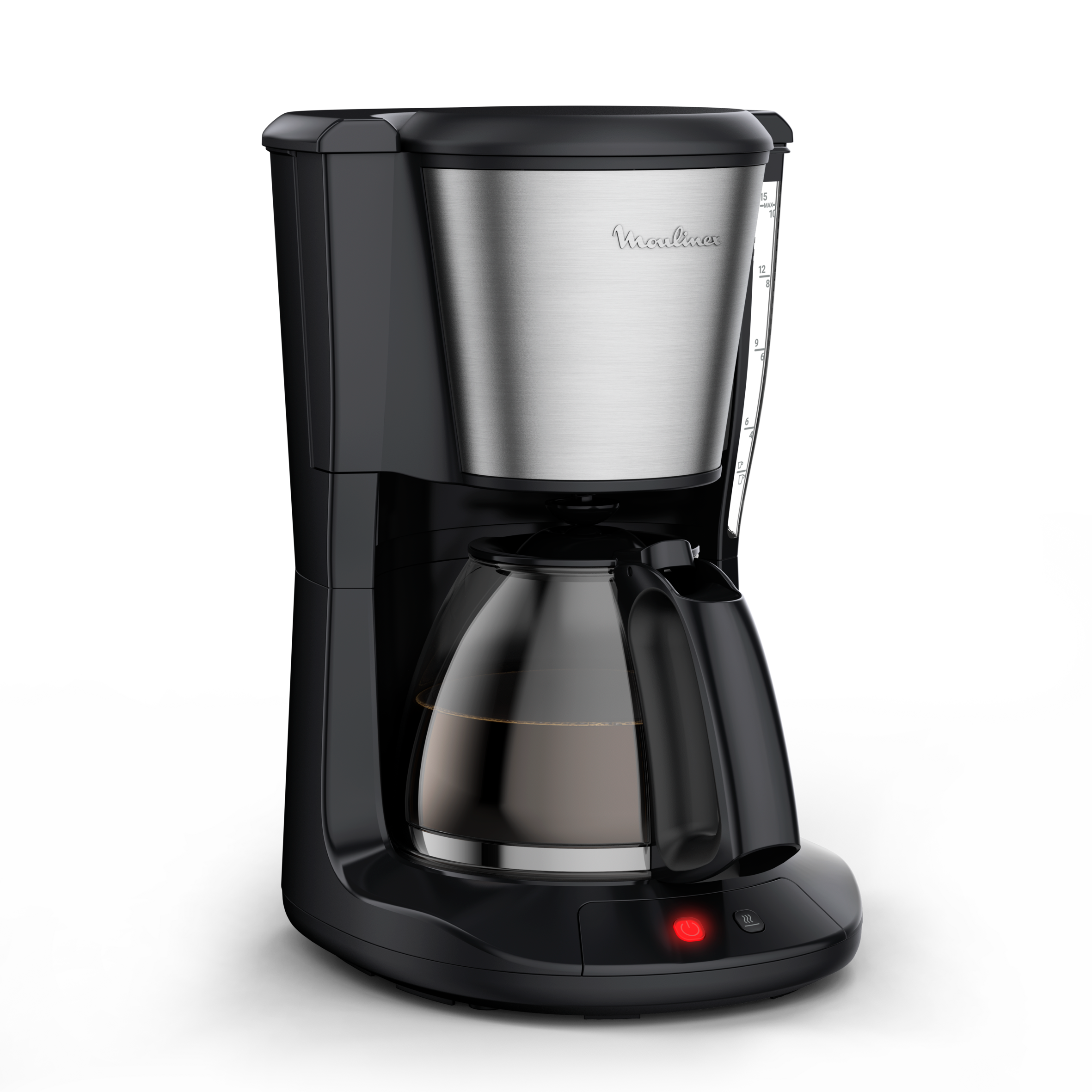 Subito, filterkoffiezetapparaat, optionele warmhoudfunctie, modern ontwerp, zwart en inox