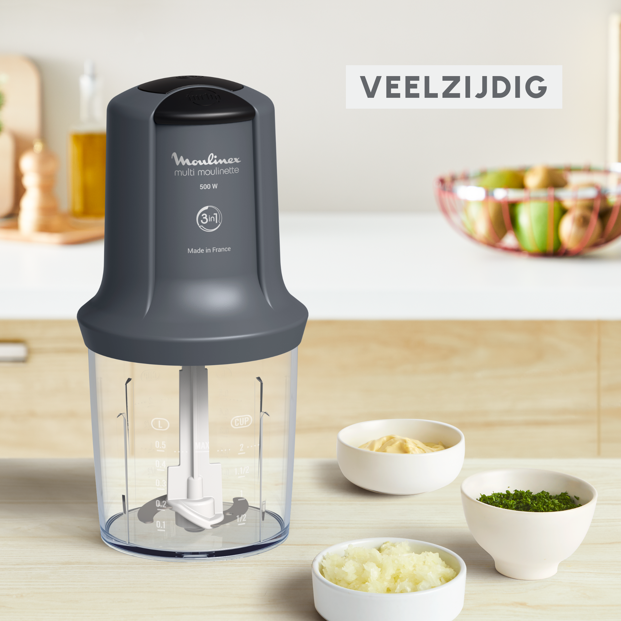 Moulinex Multi Moulinette 3-in-1 elektrische hakmolen